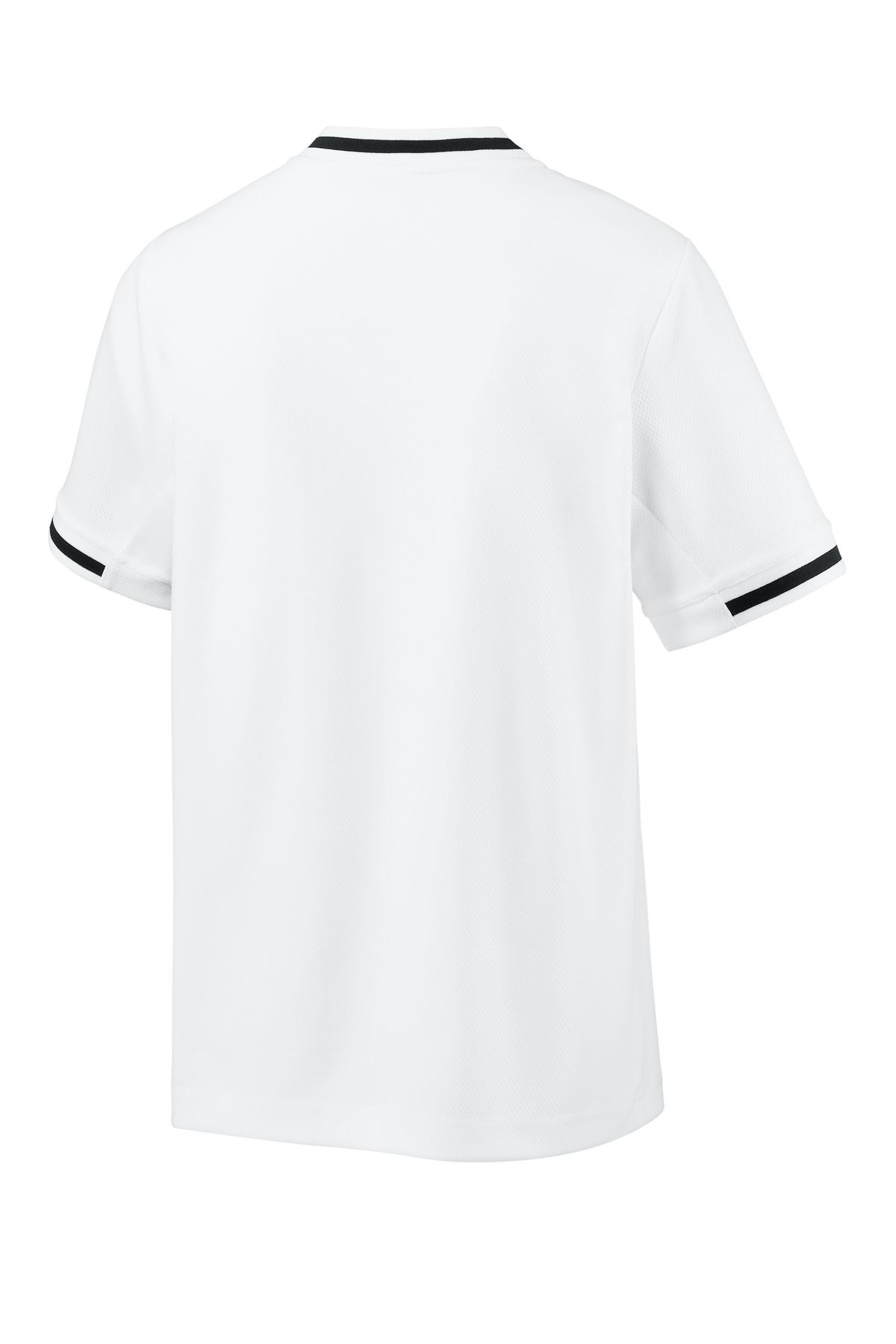 Sport-Tek Youth Tough Mesh V-Neck Baseball Jersey YST221 in White — Back