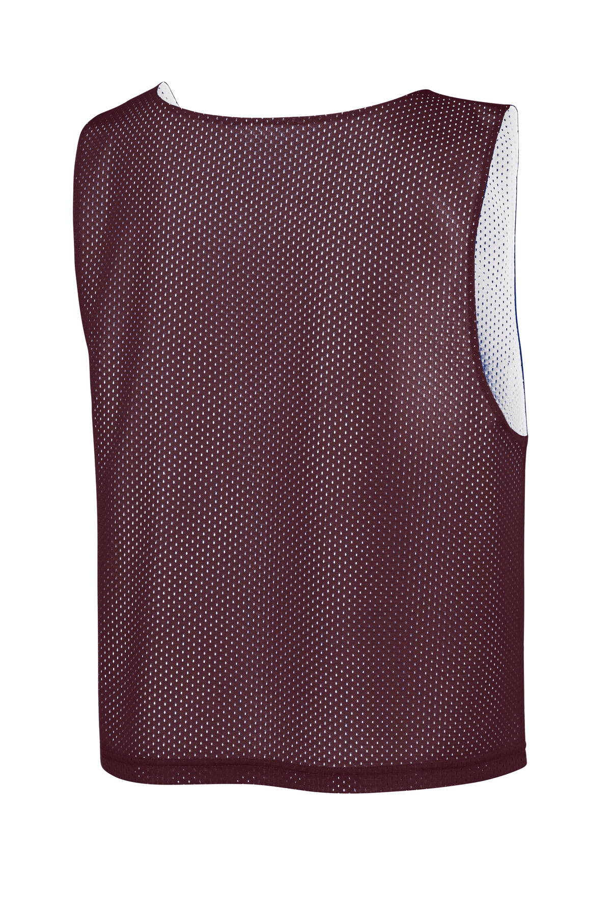 Sport-Tek Youth Lacrosse Reversible Pinnie YST512 in Maroon/ White — Back