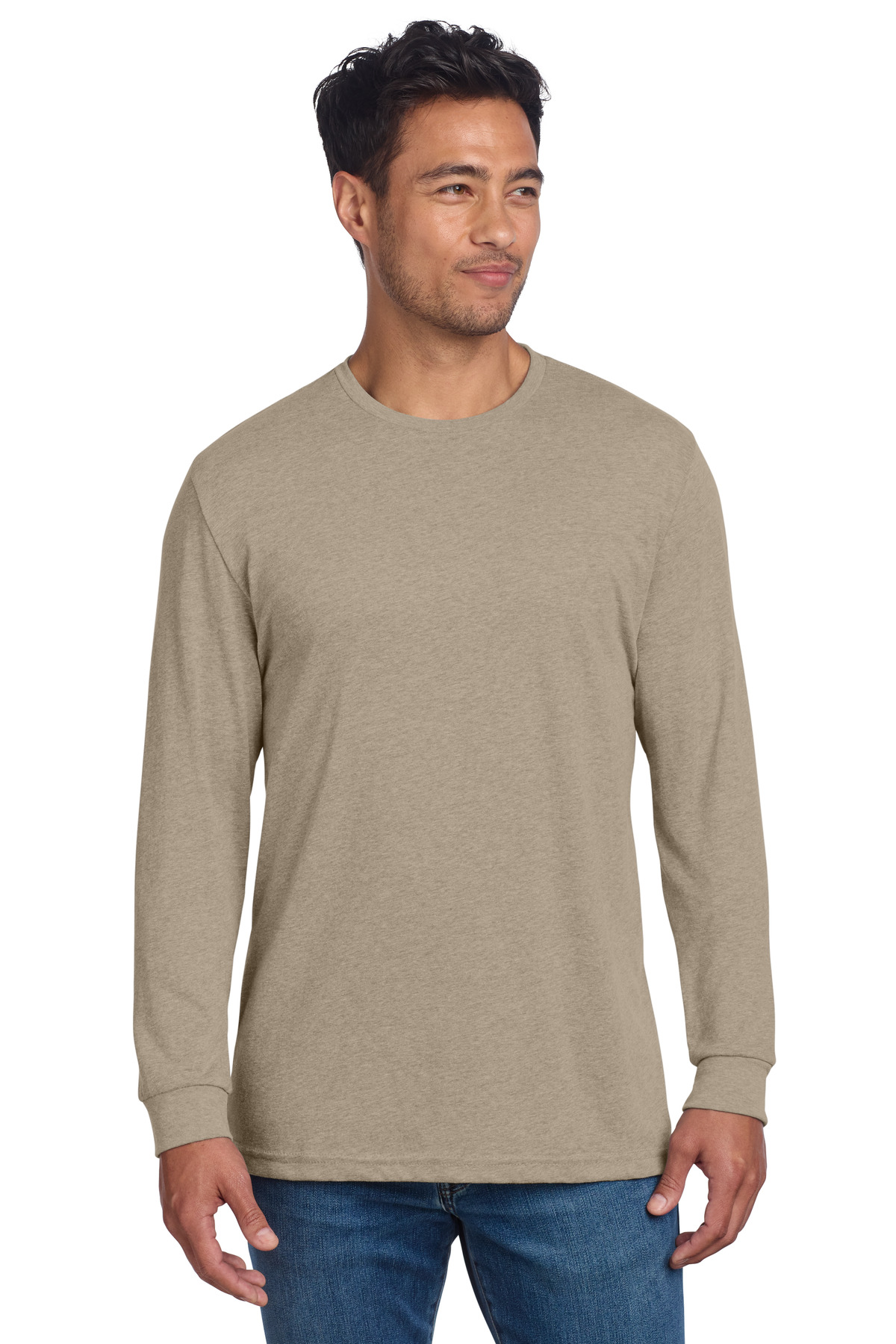 Next Level Apparel Next Level Apparel Adult CVC Long Sleeve Tee NL6211 in Heather Tan