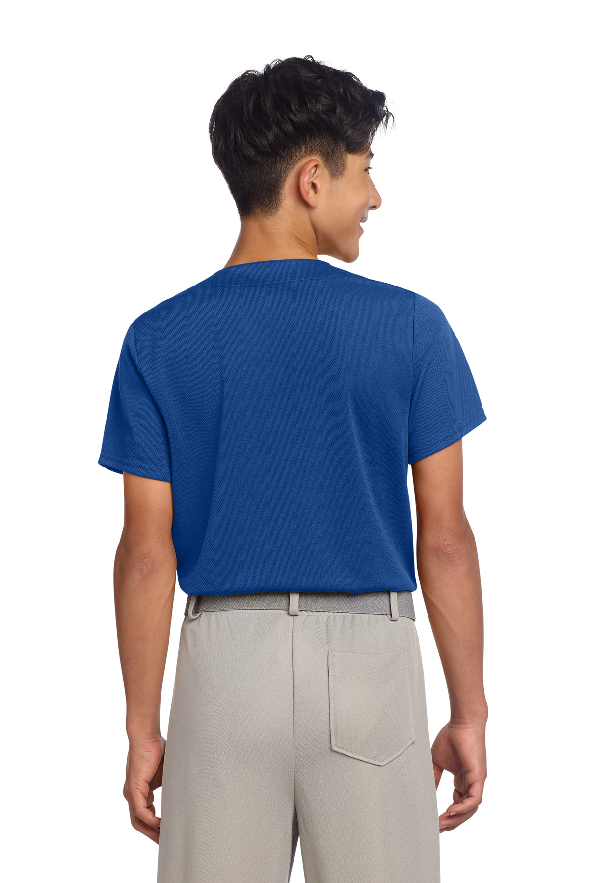 Sport-Tek Youth PosiCharge Tough Mesh Full-Button Jersey YST220