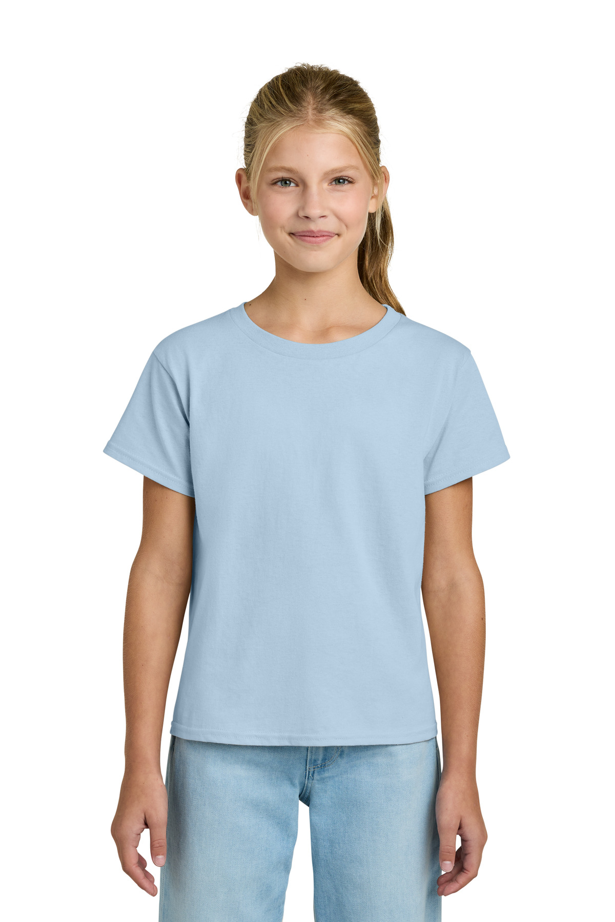 Youth Light Cotton Tee - Light Blue