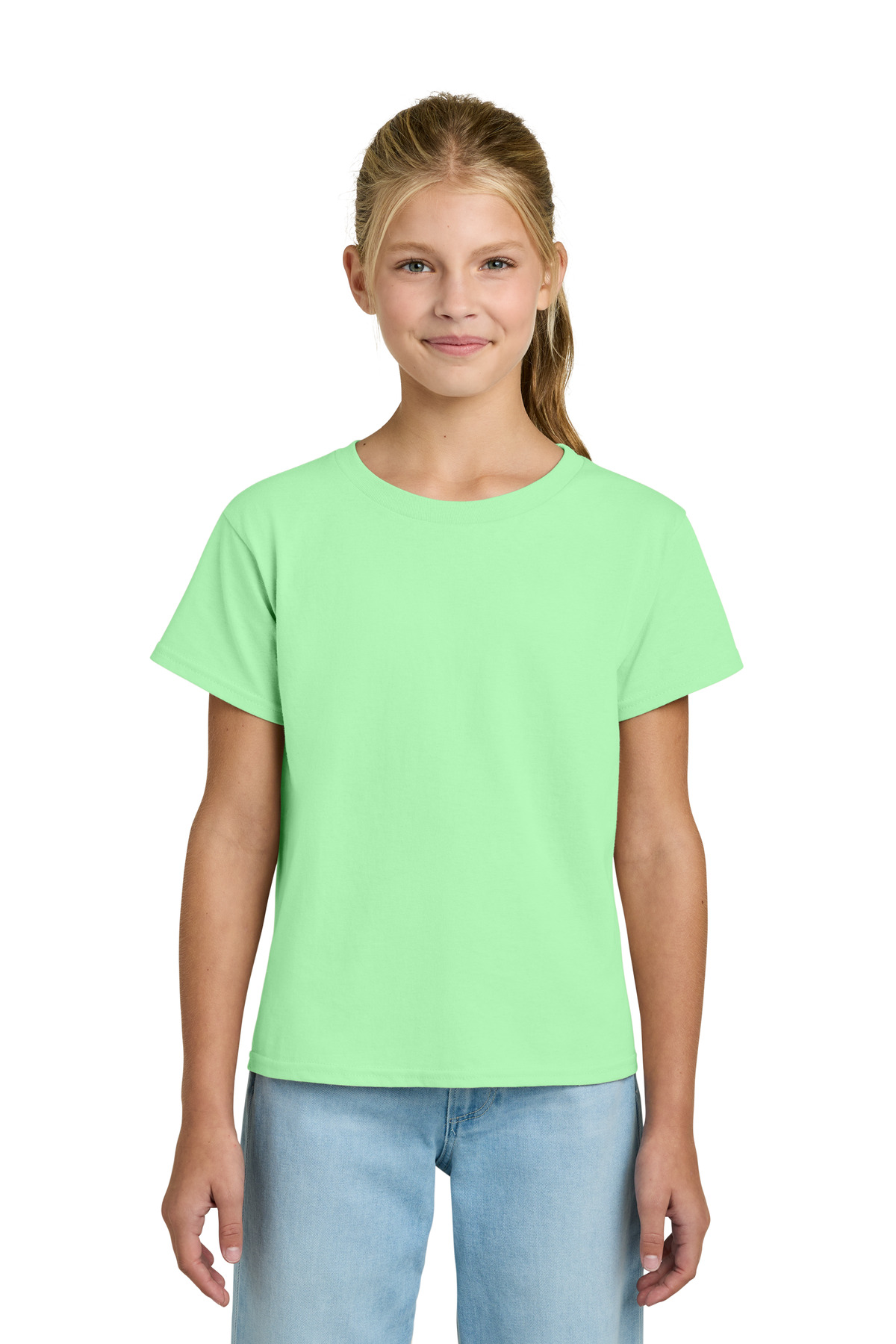 Gildan Gildan Youth Light Cotton Tee 3000B in Mint Green