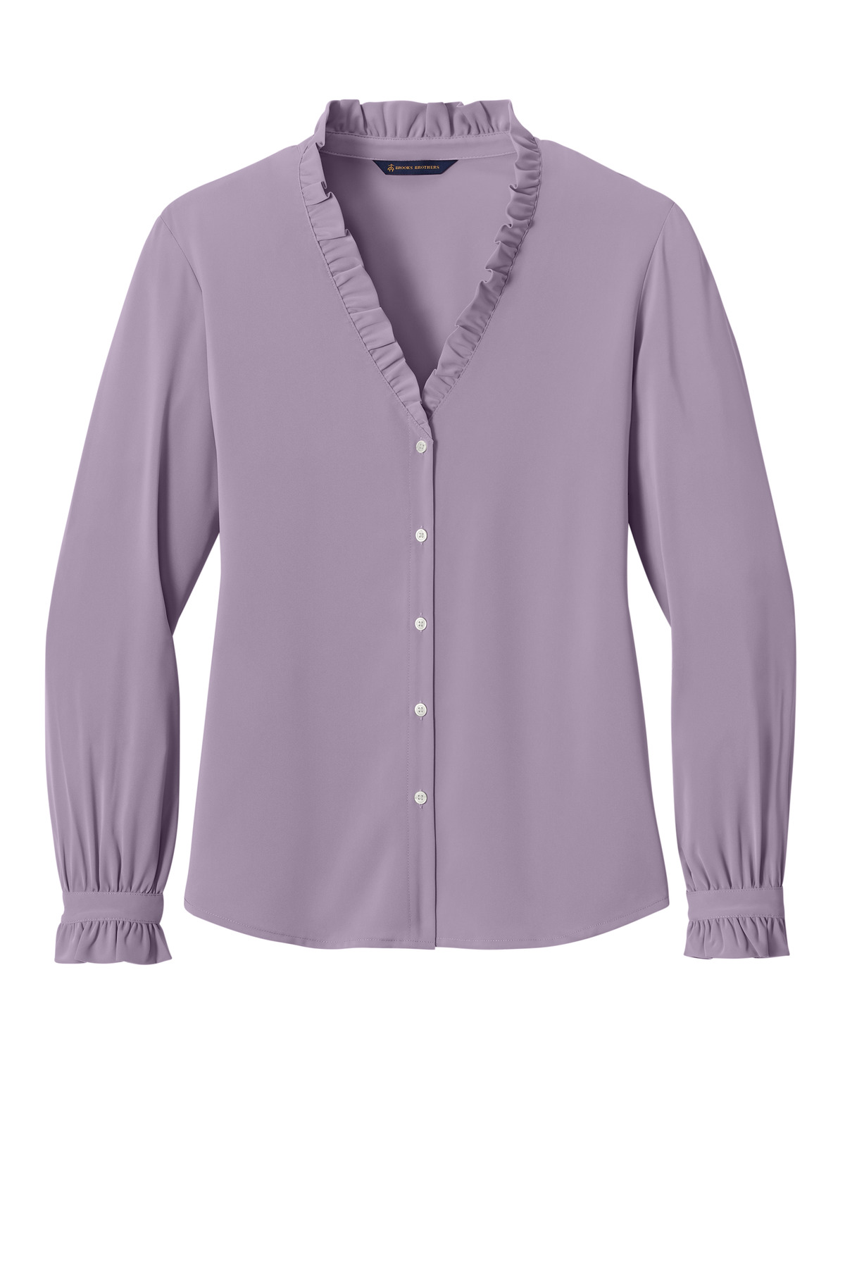 Brooks Brothers Women's Long Sleeve Ruffle Collar Blouse BB18011