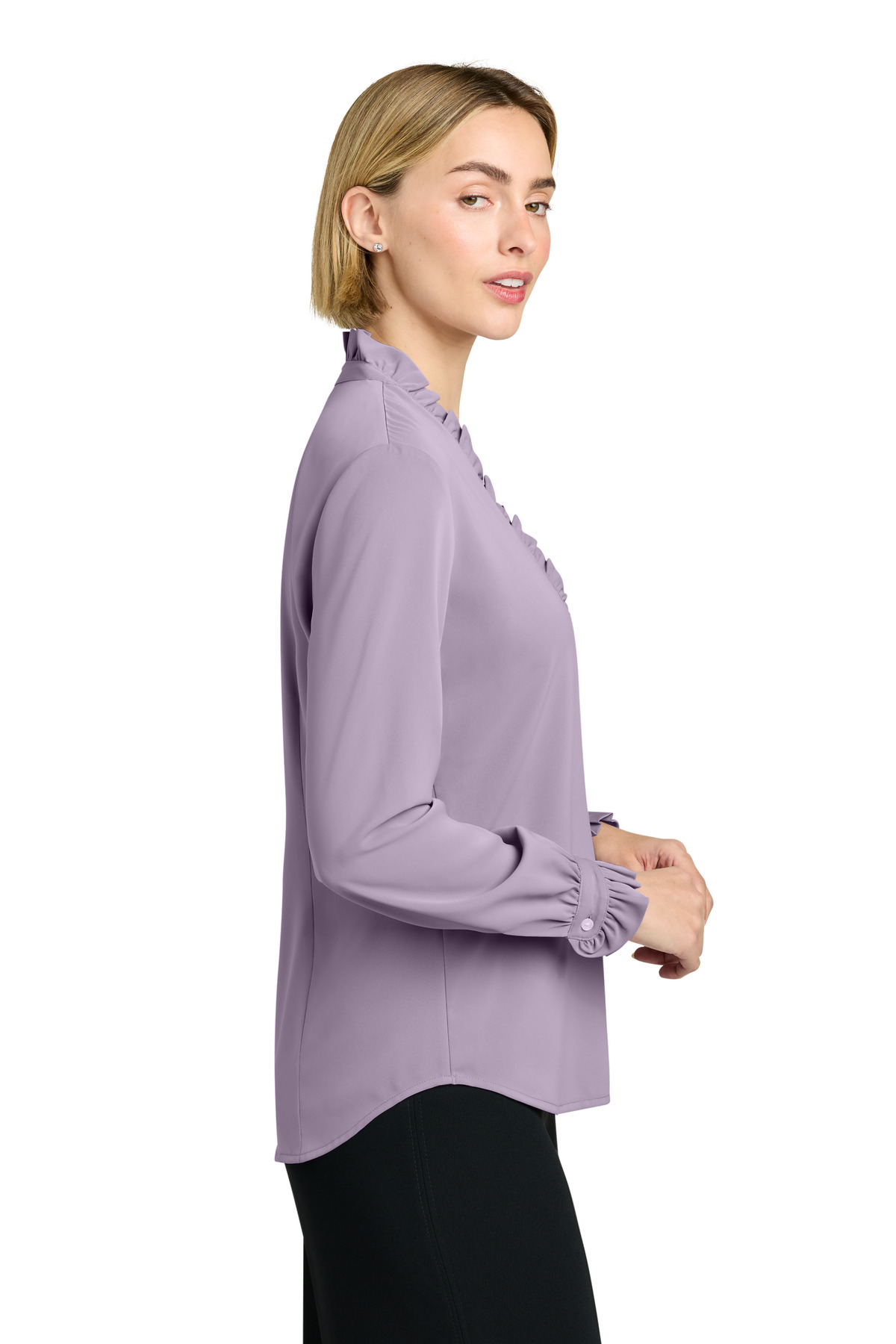 Brooks Brothers Women's Long Sleeve Ruffle Collar Blouse BB18011