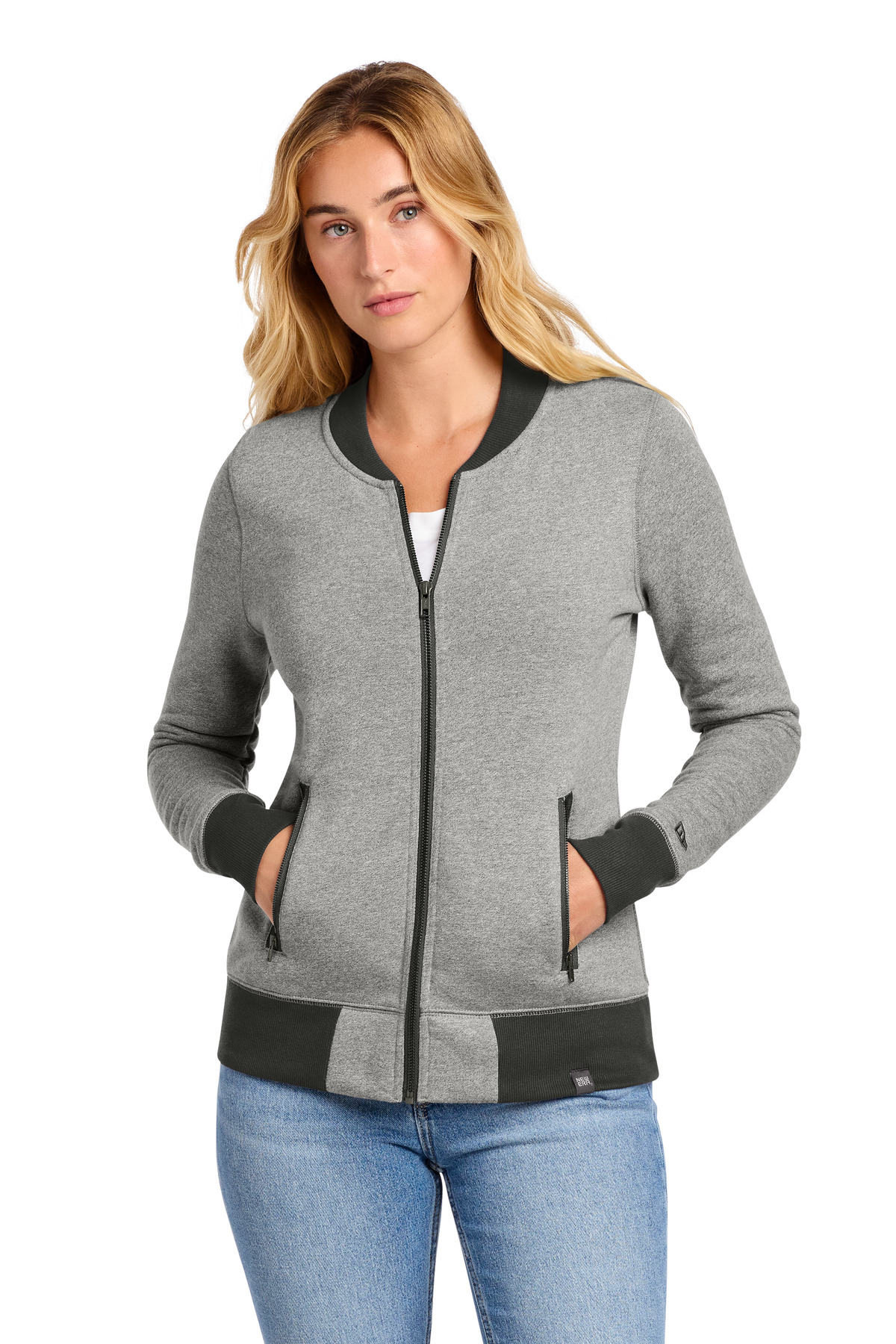 DISCONTINUED New Era Women's French Terry Baseball Full-Zip. LNEA503