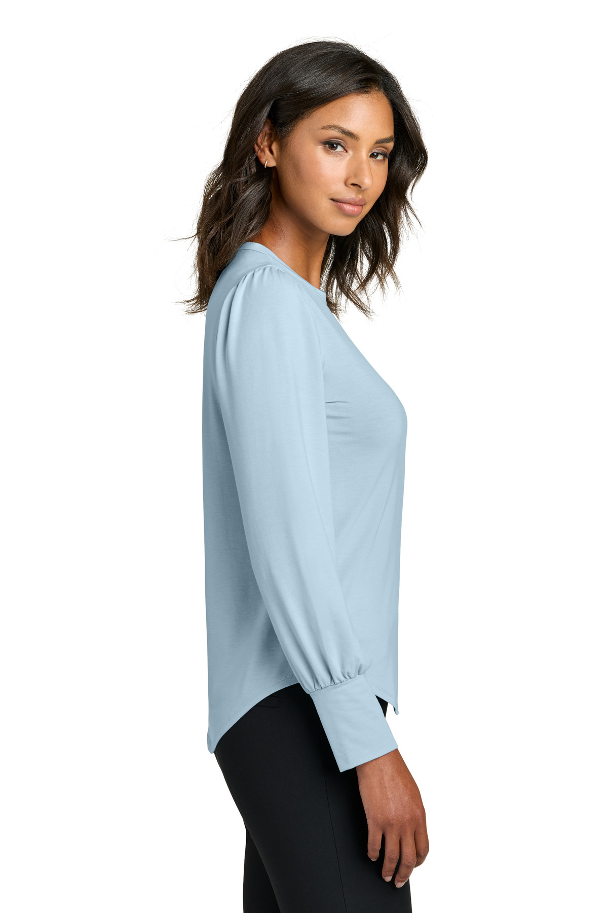 Mercer+Mettle Women's Stretch Jersey Long Sleeve Blouson Top MM1019