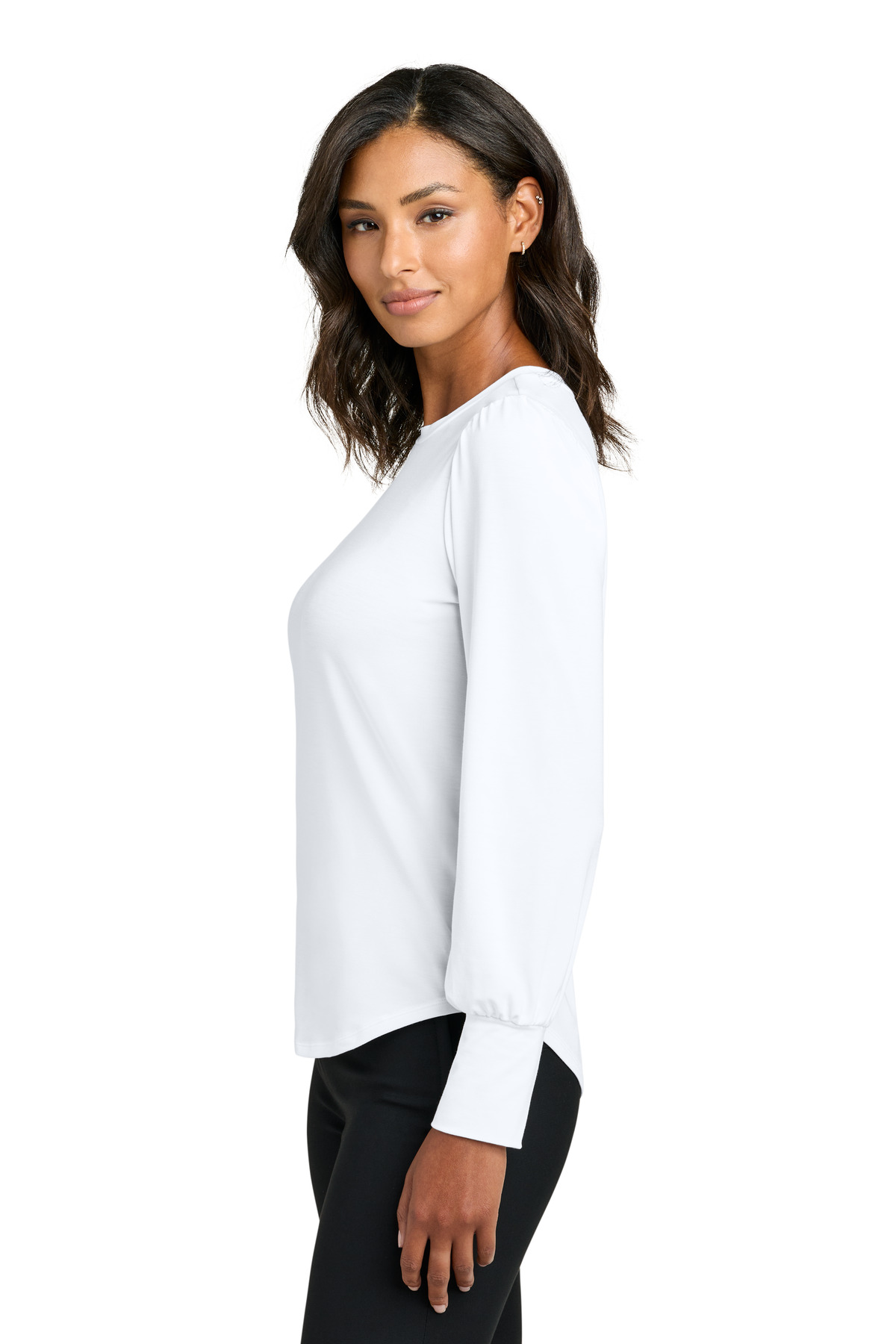 Mercer+Mettle Women's Stretch Jersey Long Sleeve Blouson Top MM1019