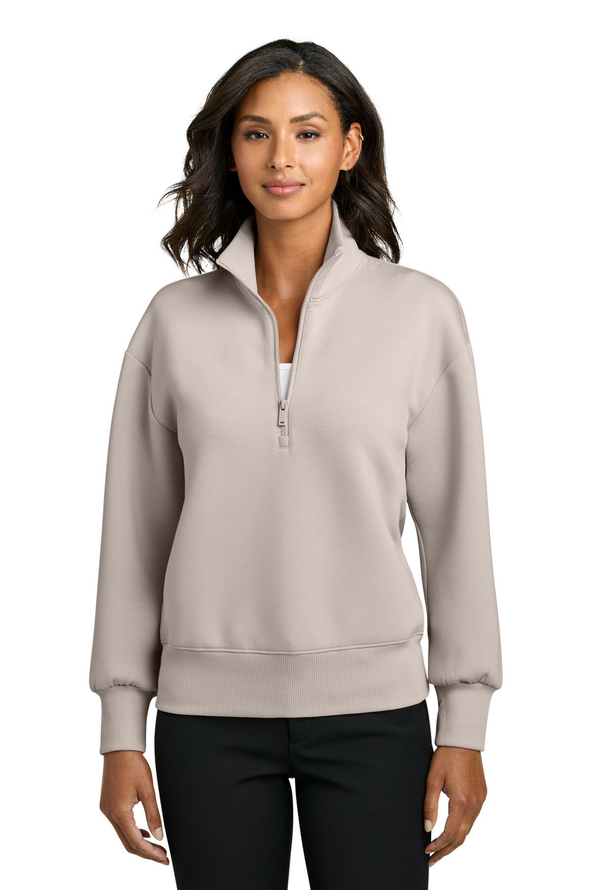 Mercer+Mettle Mercer+Mettle Women's Soft Spacer 1/4-Zip MM3101 in Warm Quartz