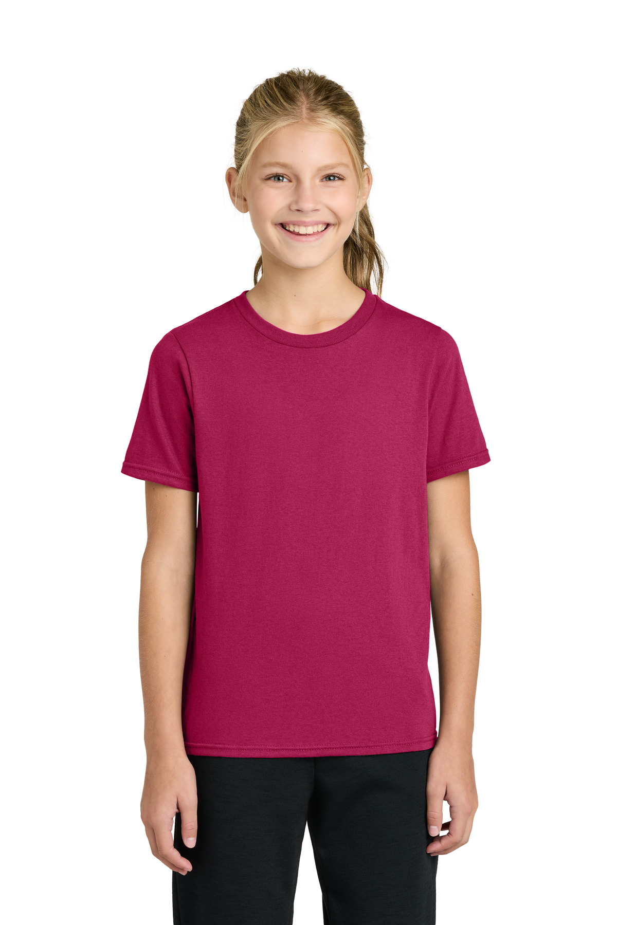 Port & Co Port & Co Youth Easy Cotton Tee PC43Y in Flush Pink