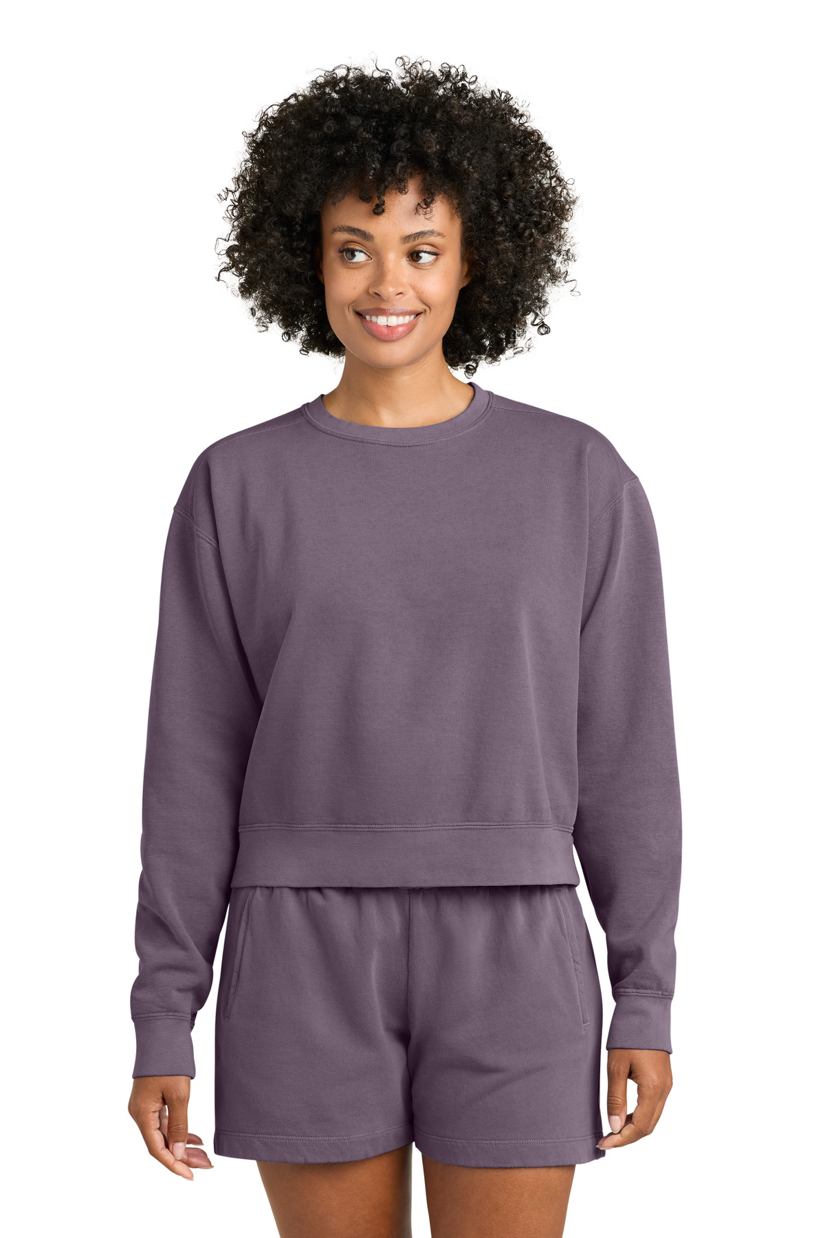 Comfort Colors Women‘s Mid-Length Crewneck Sweatshirt-Comfort Colors