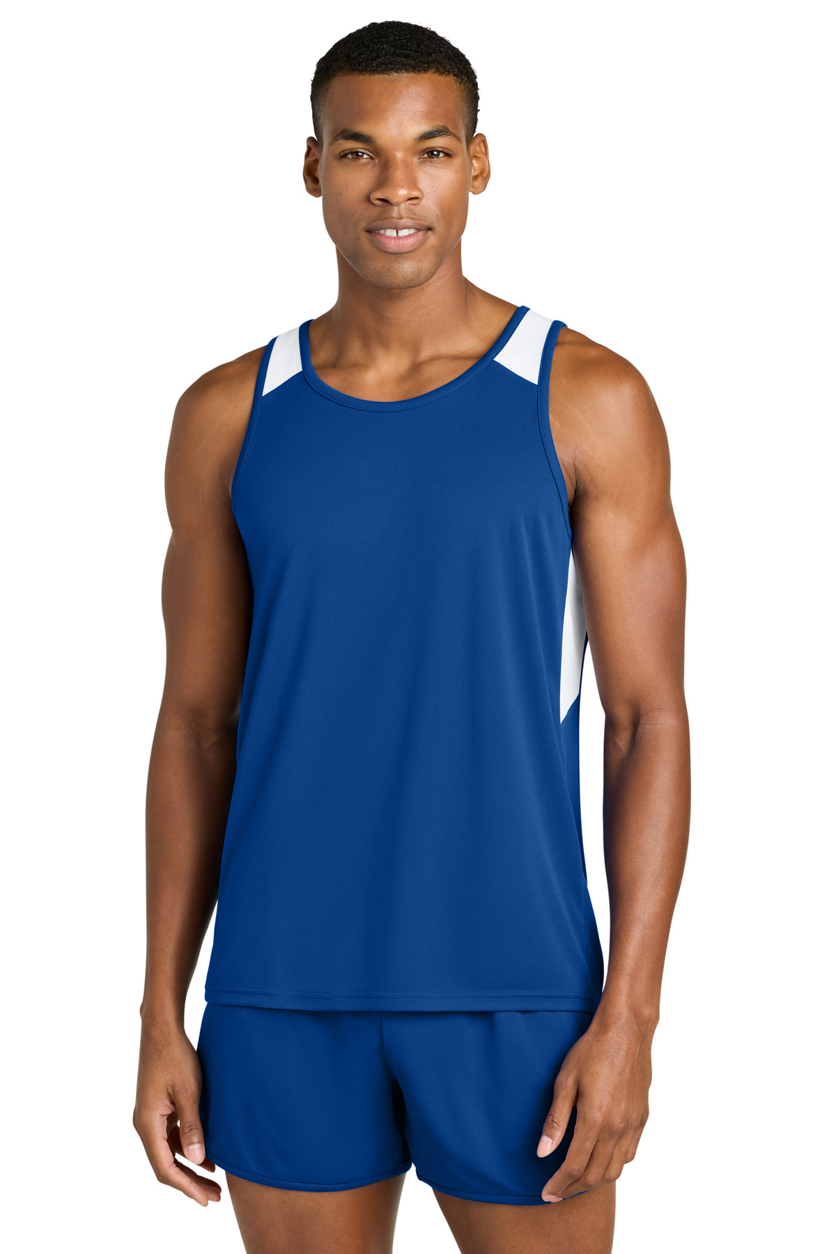 Sport-Tek ® Club Track Tank ST446 - True Royal/ White