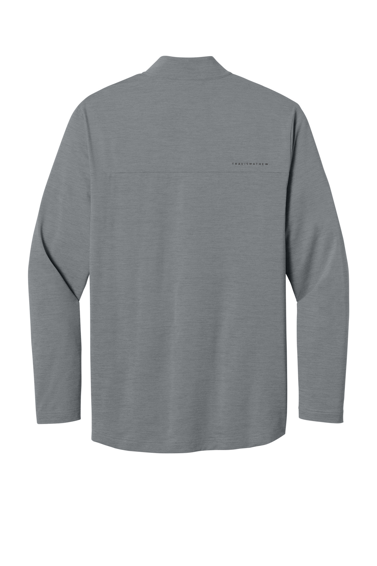 TravisMathew Onward 1/4-Zip TMA42775 in Quiet Shade Grey Heather — Back