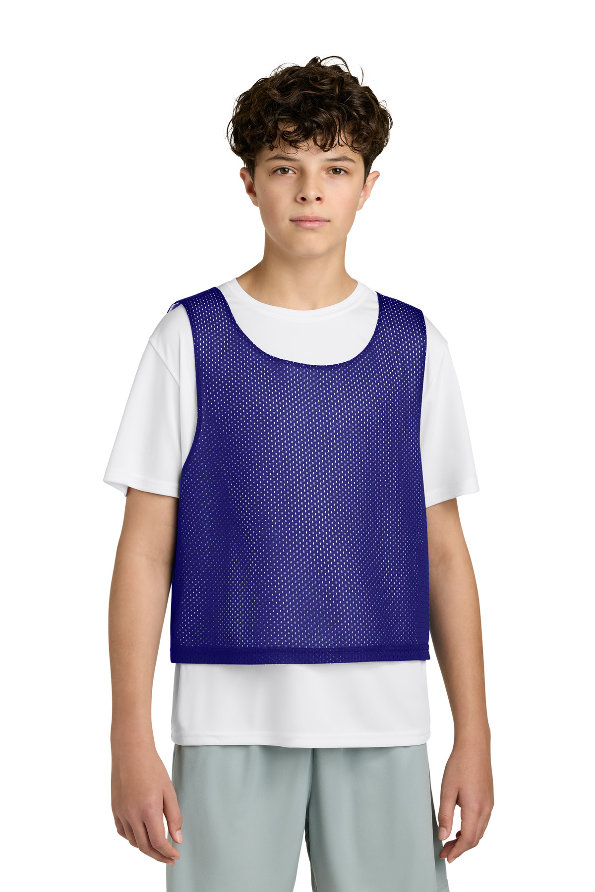 Sport-Tek ® Youth Lacrosse Reversible Pinnie YST512 - Purple/ White