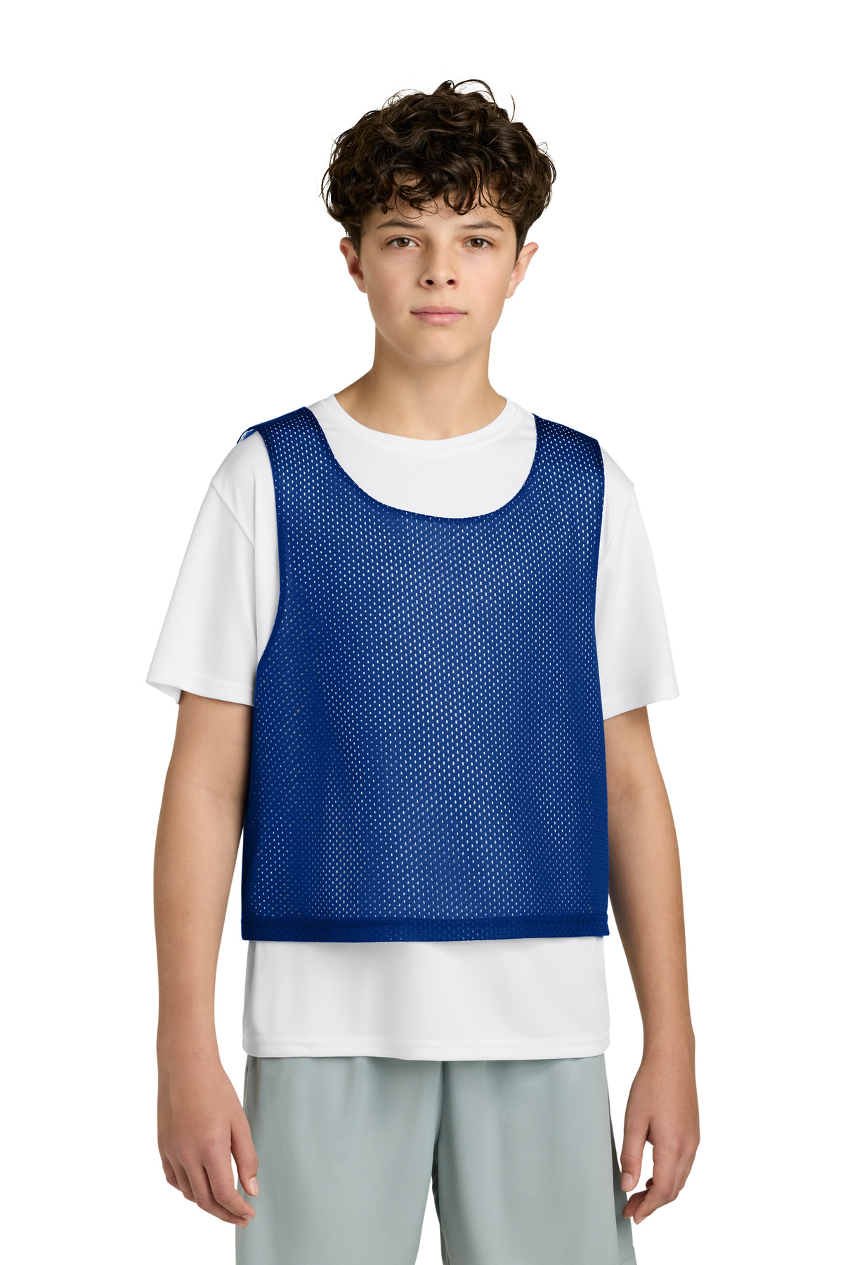 Sport-Tek ® Youth Lacrosse Reversible Pinnie YST512 - True Royal/ White
