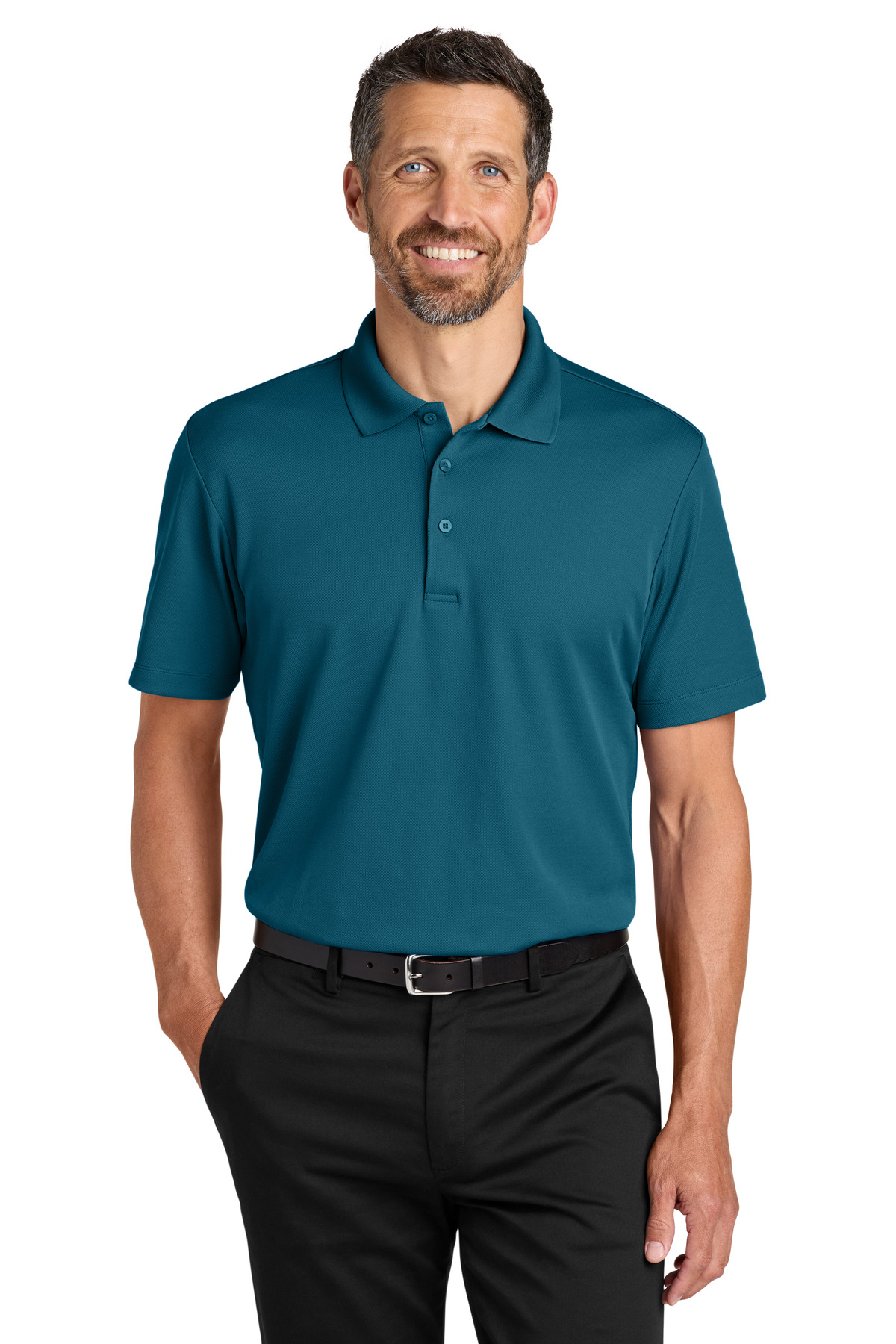 Plaited Pique Polo - Moroccan Blue