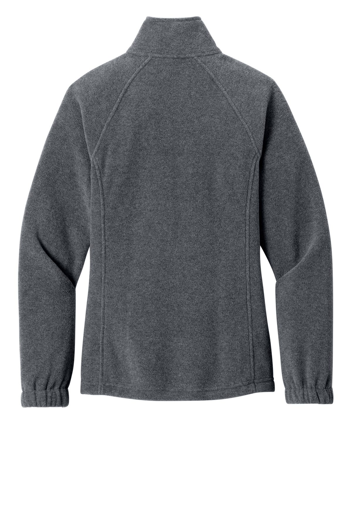 Port Authority Women's Plush Fleece Full-Zip Jacket L190 in Storm Grey Heather — Back