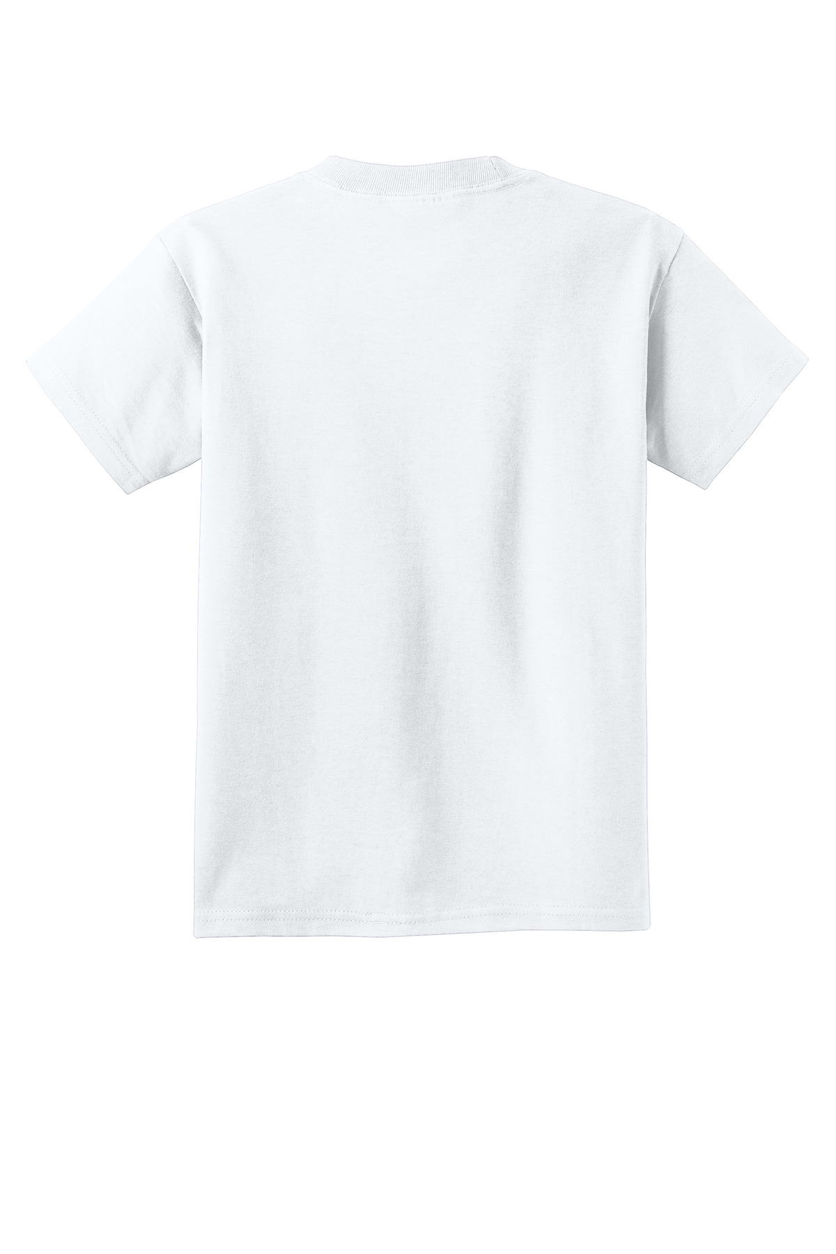 Port & Co Youth Core Cotton Tee. PC54Y in White — Back