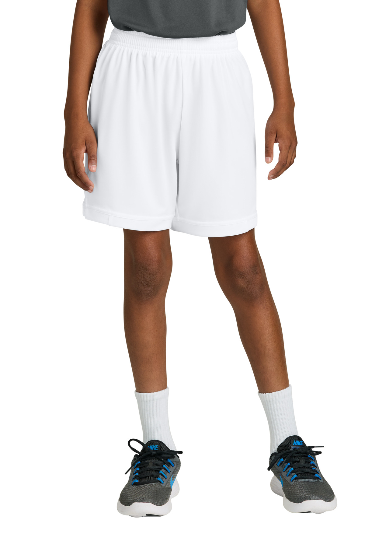 Sport-Tek ® Youth Club 5' Short YST4420 - White/ White