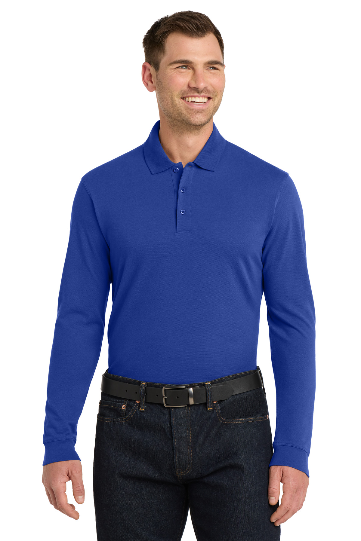Port Authority ® EZCotton ® Long Sleeve Polo. K8000LS - Image 4