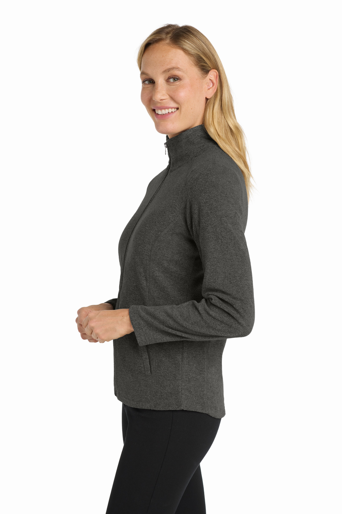 Port Authority Women's Heather Microfleece Full-Zip Jacket. L235