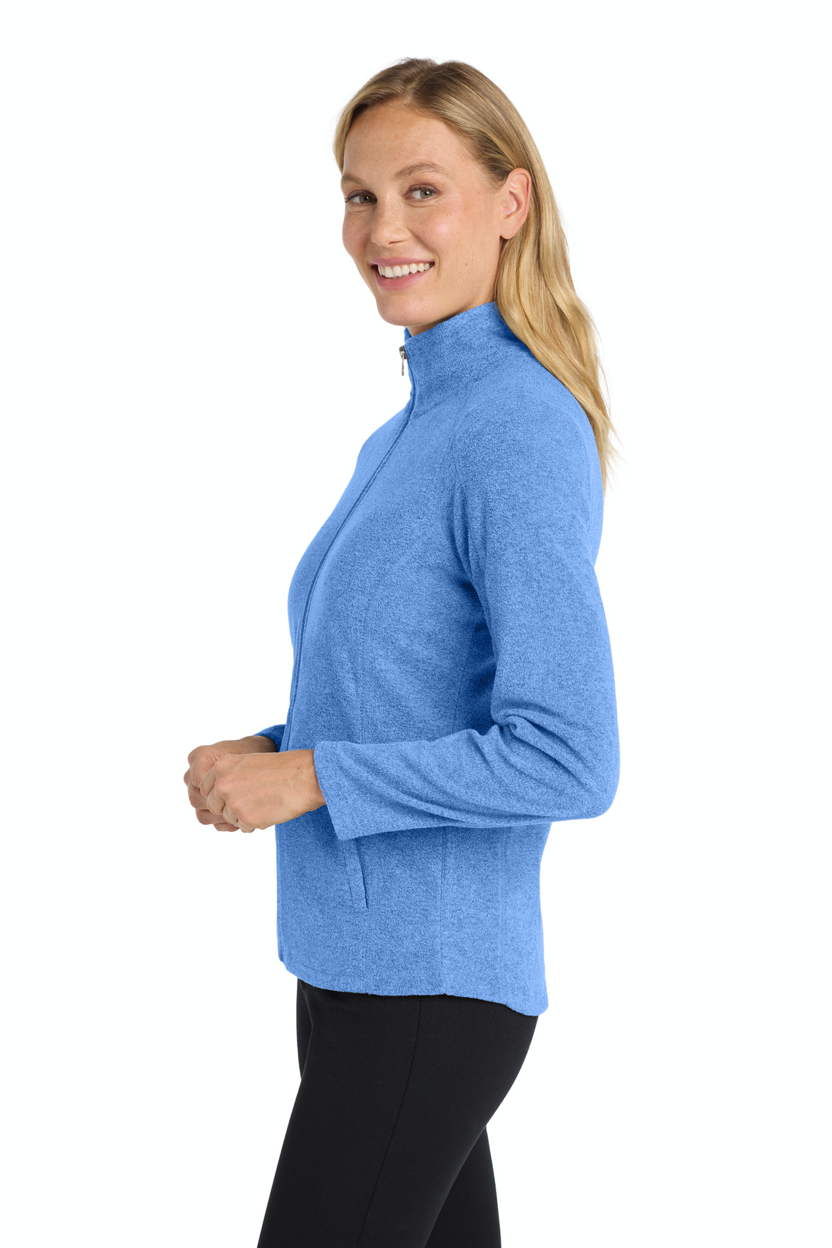 Port Authority Women's Heather Microfleece Full-Zip Jacket. L235