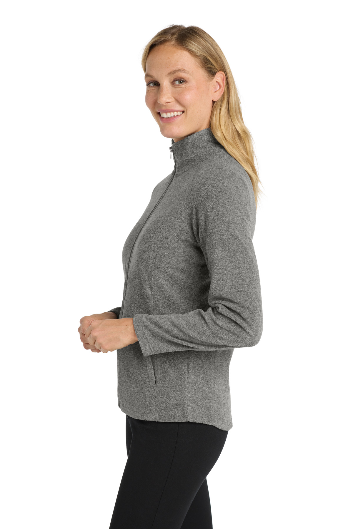 Port Authority Women's Heather Microfleece Full-Zip Jacket. L235