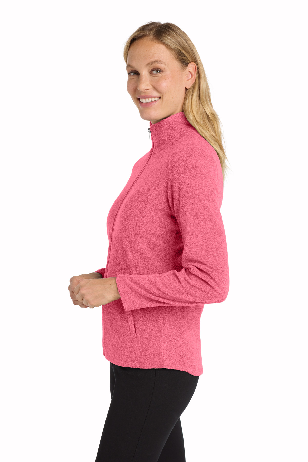 Port Authority Women's Heather Microfleece Full-Zip Jacket. L235