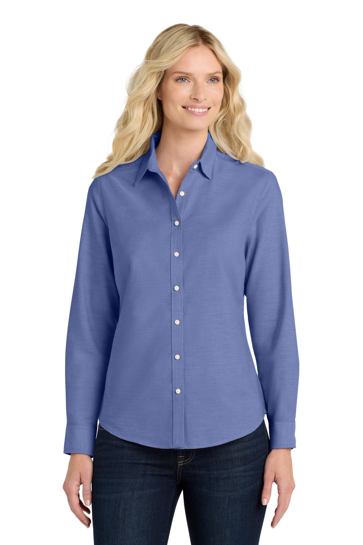 Port Authority ®  Women's SuperPro ™  Oxford Shirt. L658 - Front Model