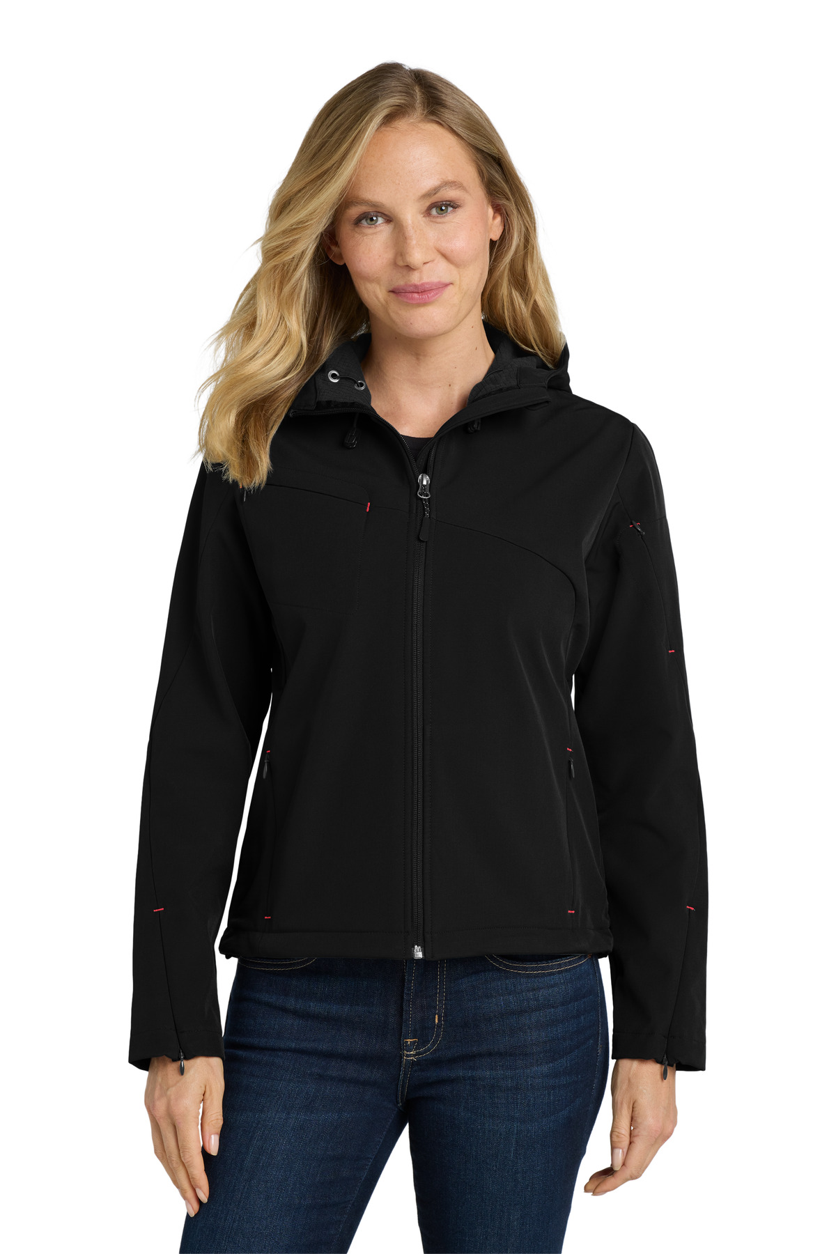  DISCONTINUED  Port Authority ┬«  Women's Textured Hooded Soft Shell Jacket. L706
