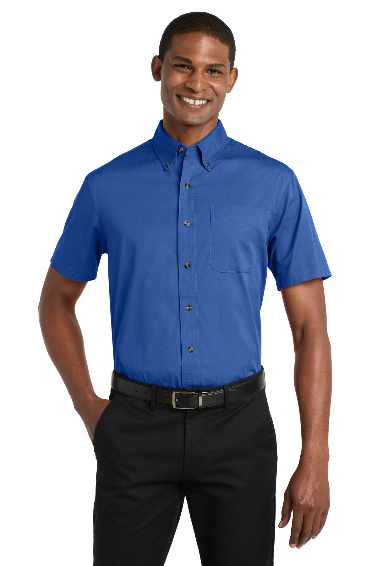 Port Authority Port Authority Short Sleeve Twill Shirt. S500T in Faded Blue