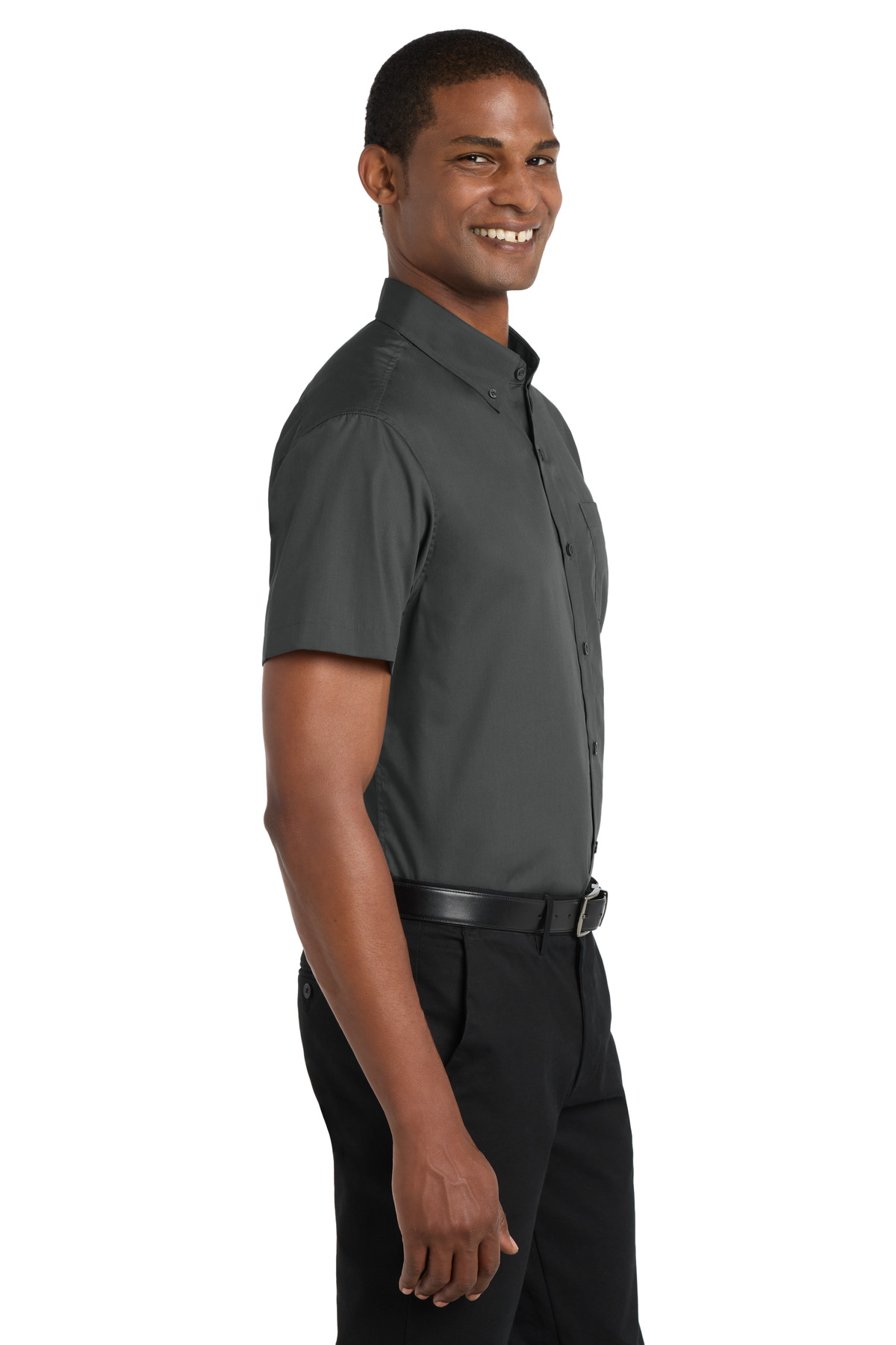 Port Authority Short Sleeve Carefree Poplin Shirt. W101