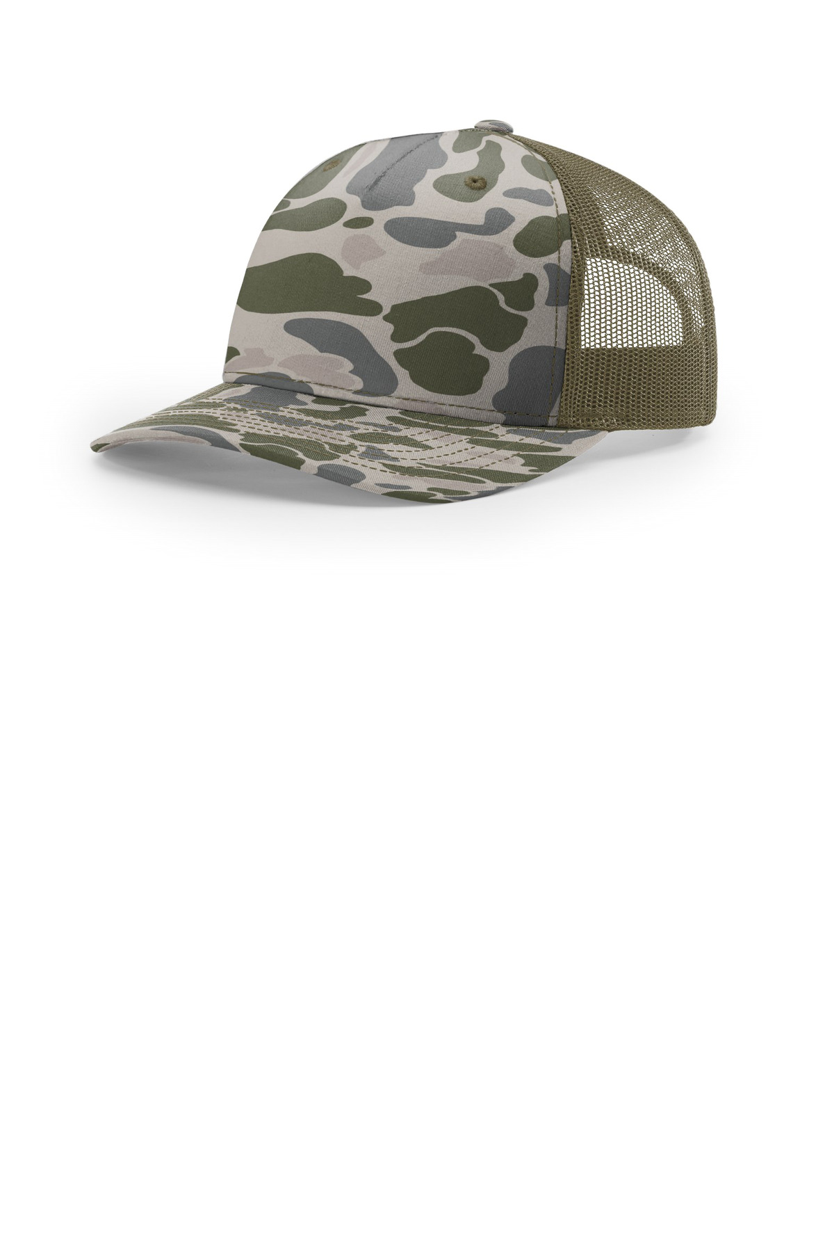 Printed Five-Panel Trucker - Marsh Duck Camo/ Loden