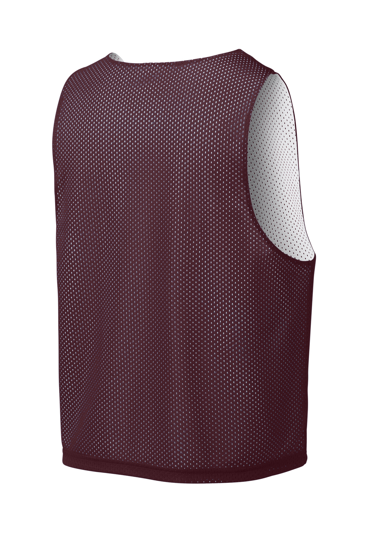 Sport-Tek Lacrosse Reversible Pinnie ST512 in Maroon/ White — Back
