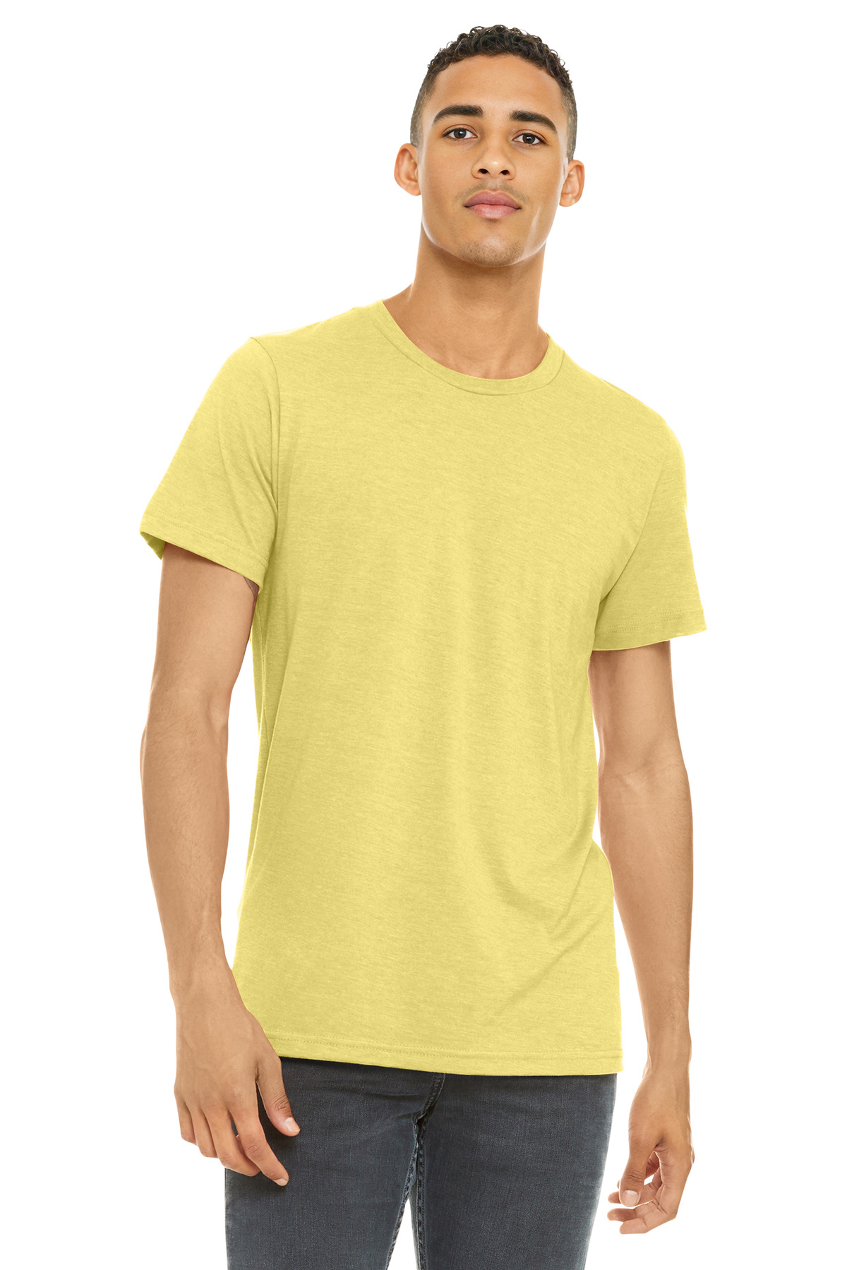 Bella + Canvas BC3001CVC swatch in Heather Yellow
