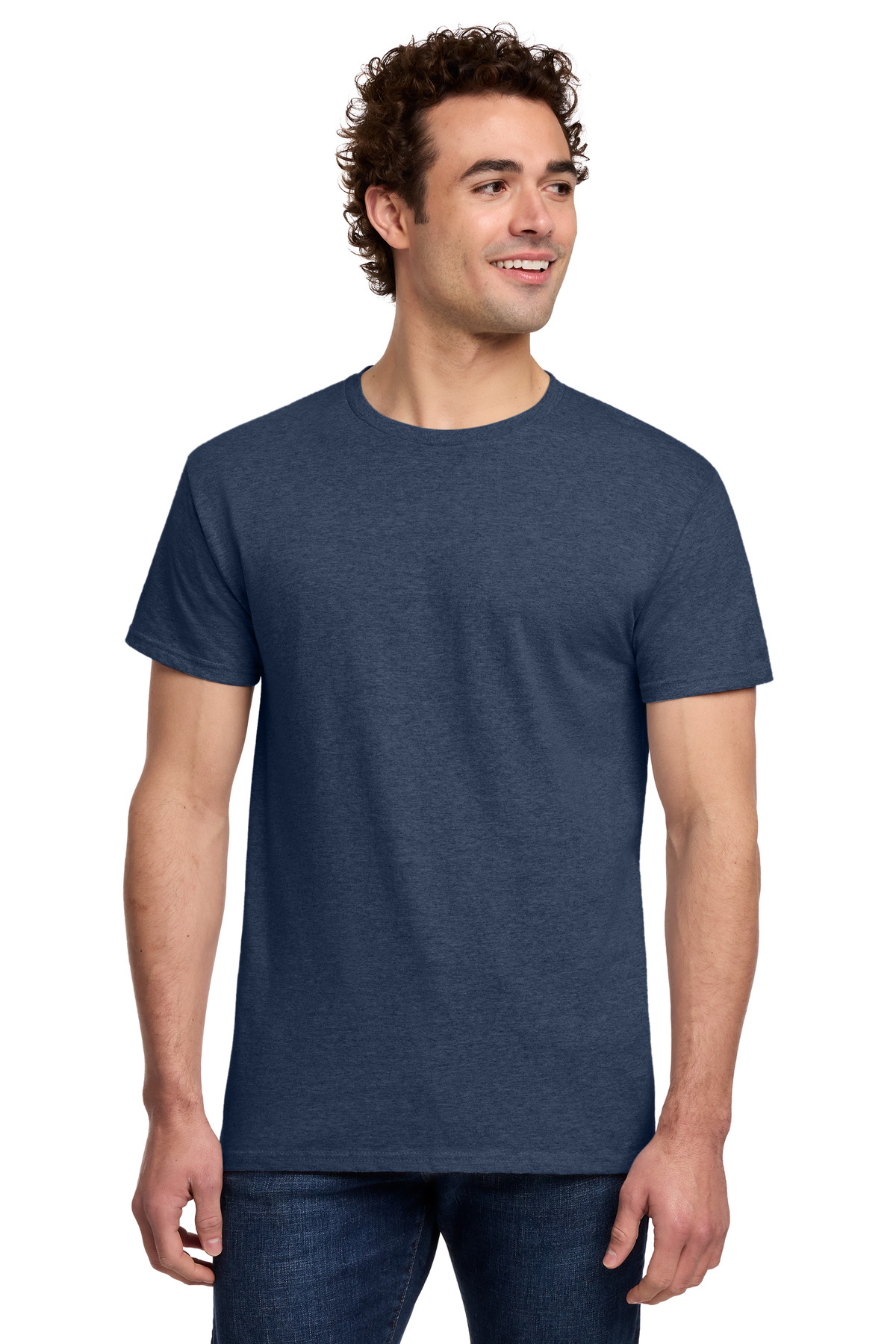 Gildan ® Light Cotton Tee 3000 - Heather Navy