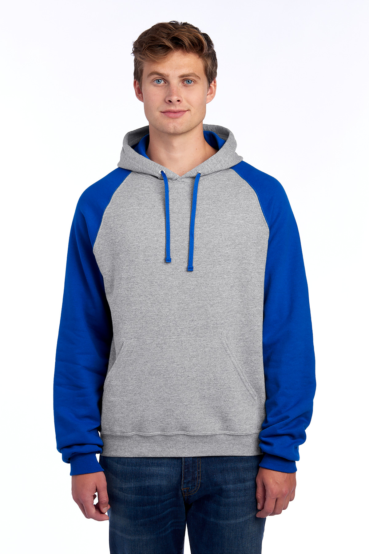Jerzees Unisex NuBlend Colorblock Raglan Hoodie Sweatshirt 96C