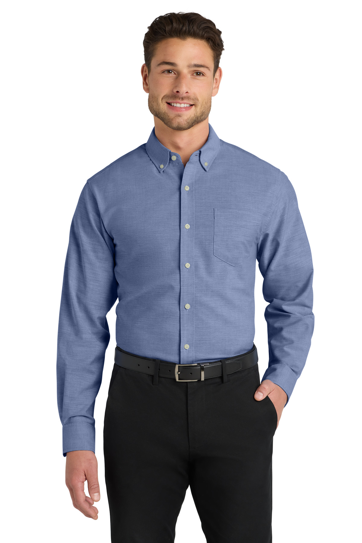 Port Authority  ®   Untucked Fit SuperPro  ™  Oxford  S651 - Front Model
