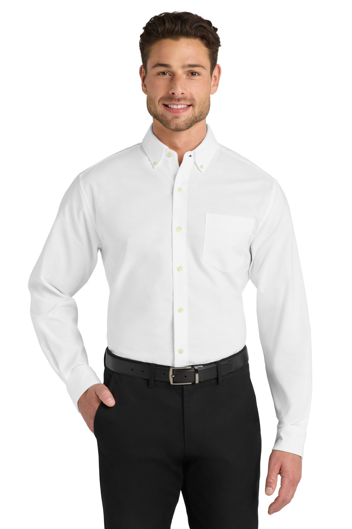 Port Authority  ®   Untucked Fit SuperPro  ™  Oxford  S651 - Front Model