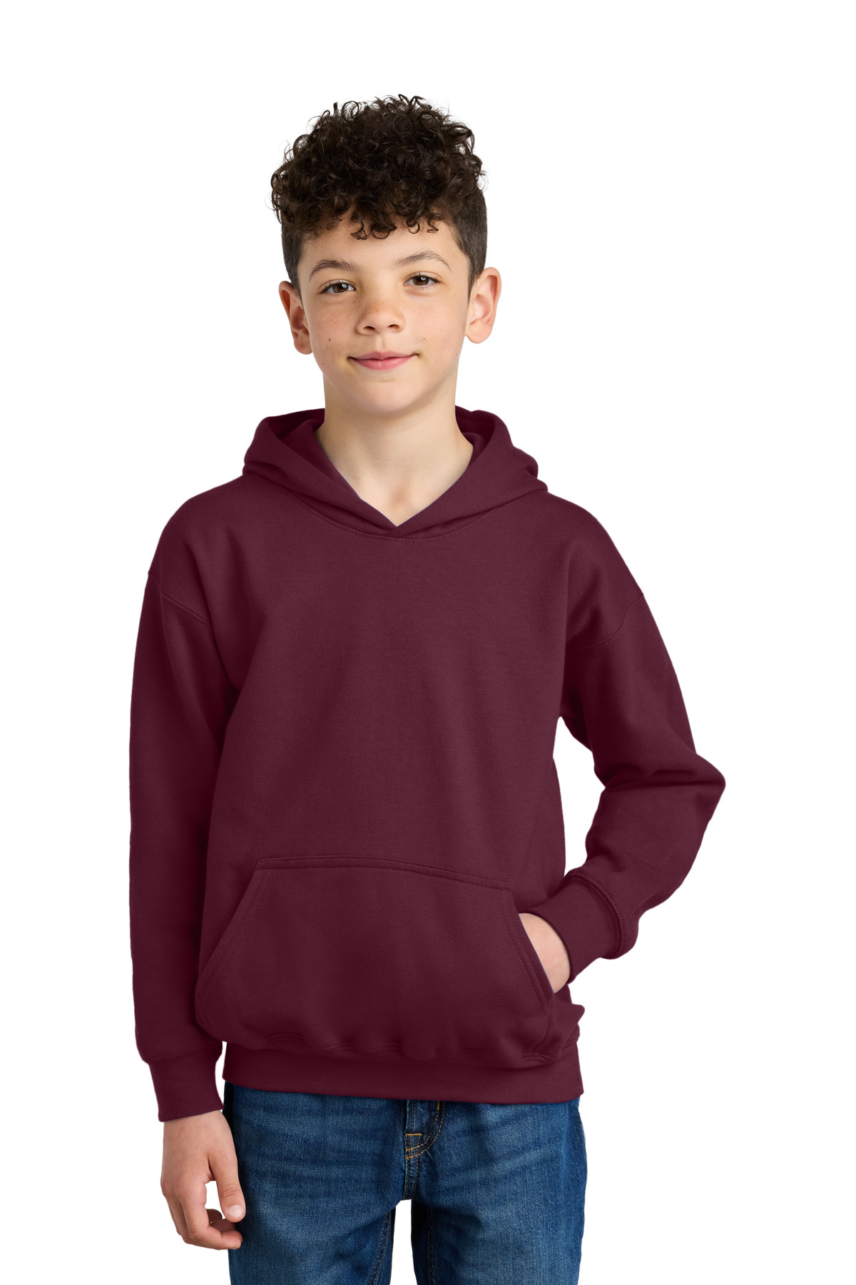 Gildan Gildan Youth Softstyle Midweight Fleece Hoodie SF500B in Maroon