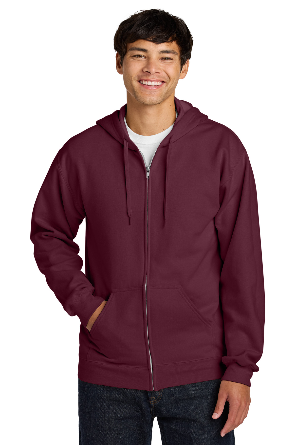 Gildan Softstyle ®  Midweight Fleece Full-Zip Hooded Sweatshirt SF600 - Front Model