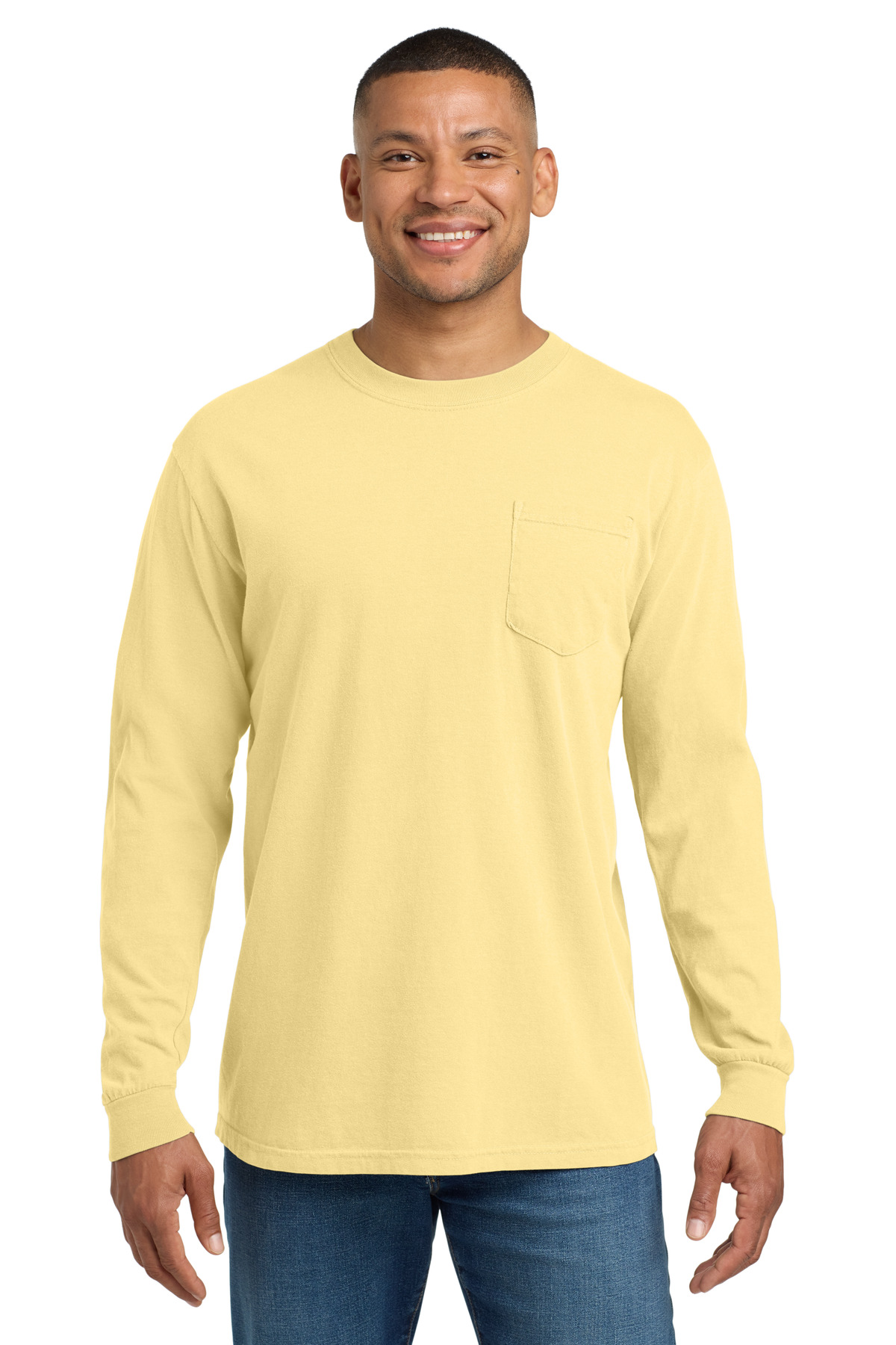 COMFORT COLORS ® Heavyweight Ring Spun Long Sleeve Pocket Tee. 4410 - Butter