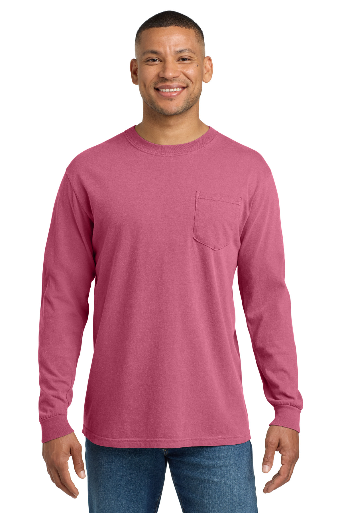 COMFORT COLORS ® Heavyweight Ring Spun Long Sleeve Pocket Tee. 4410 - Crunchberry