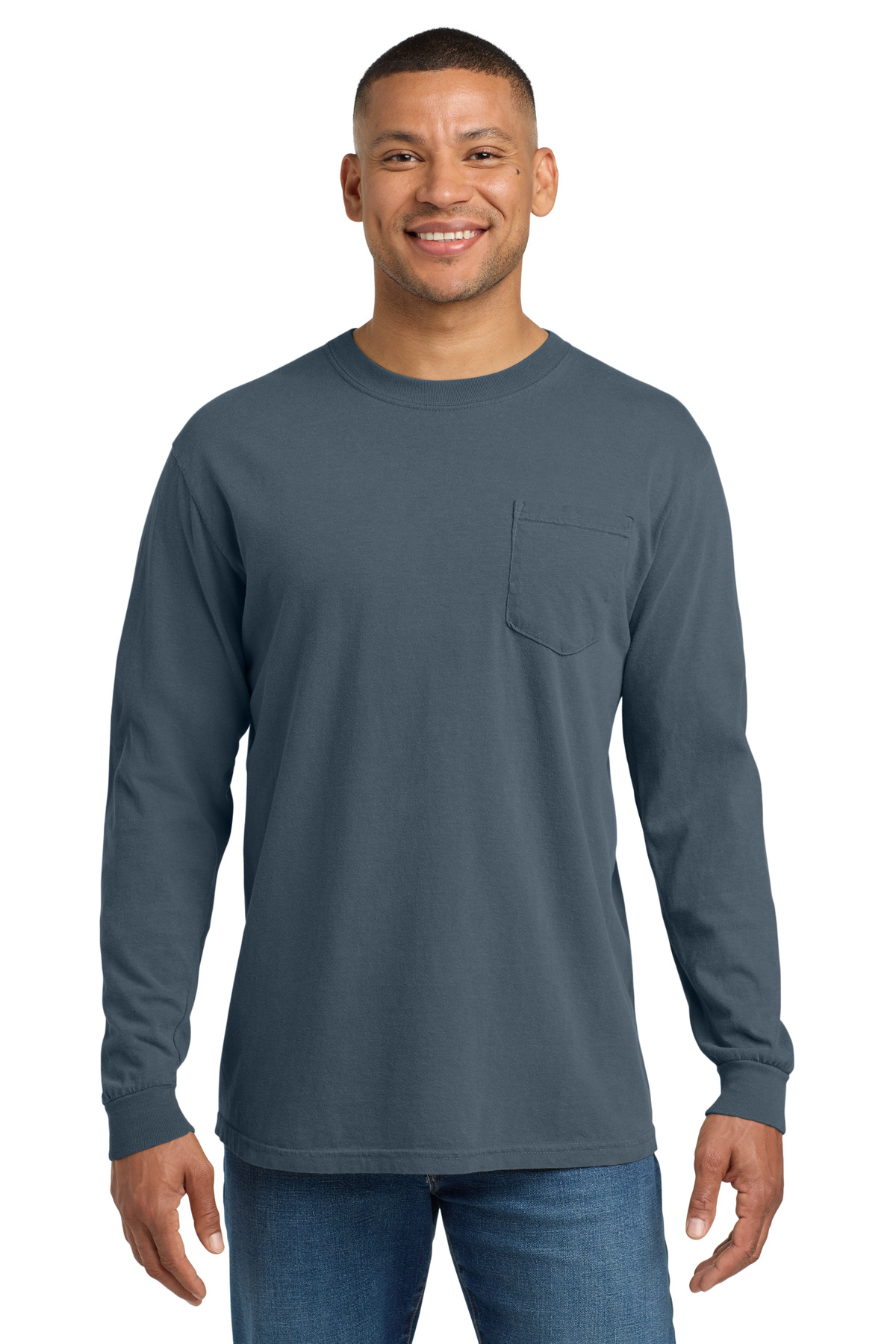 COMFORT COLORS ® Heavyweight Ring Spun Long Sleeve Pocket Tee. 4410 - Denim