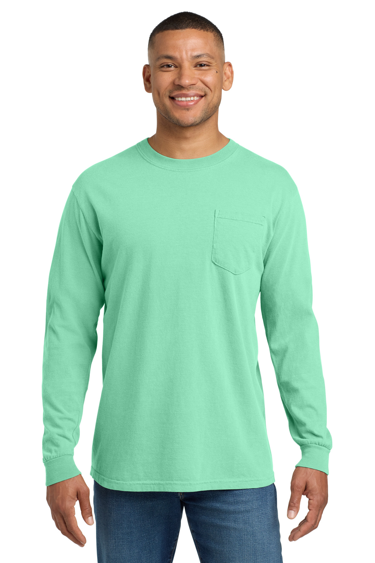 COMFORT COLORS ® Heavyweight Ring Spun Long Sleeve Pocket Tee. 4410 - Island Reef