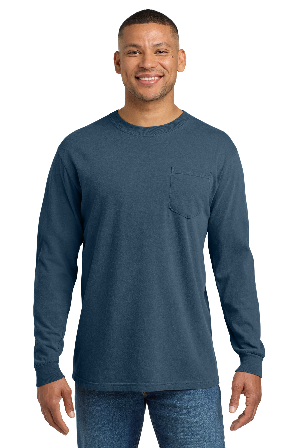 COMFORT COLORS ® Heavyweight Ring Spun Long Sleeve Pocket Tee. 4410 - Midnight