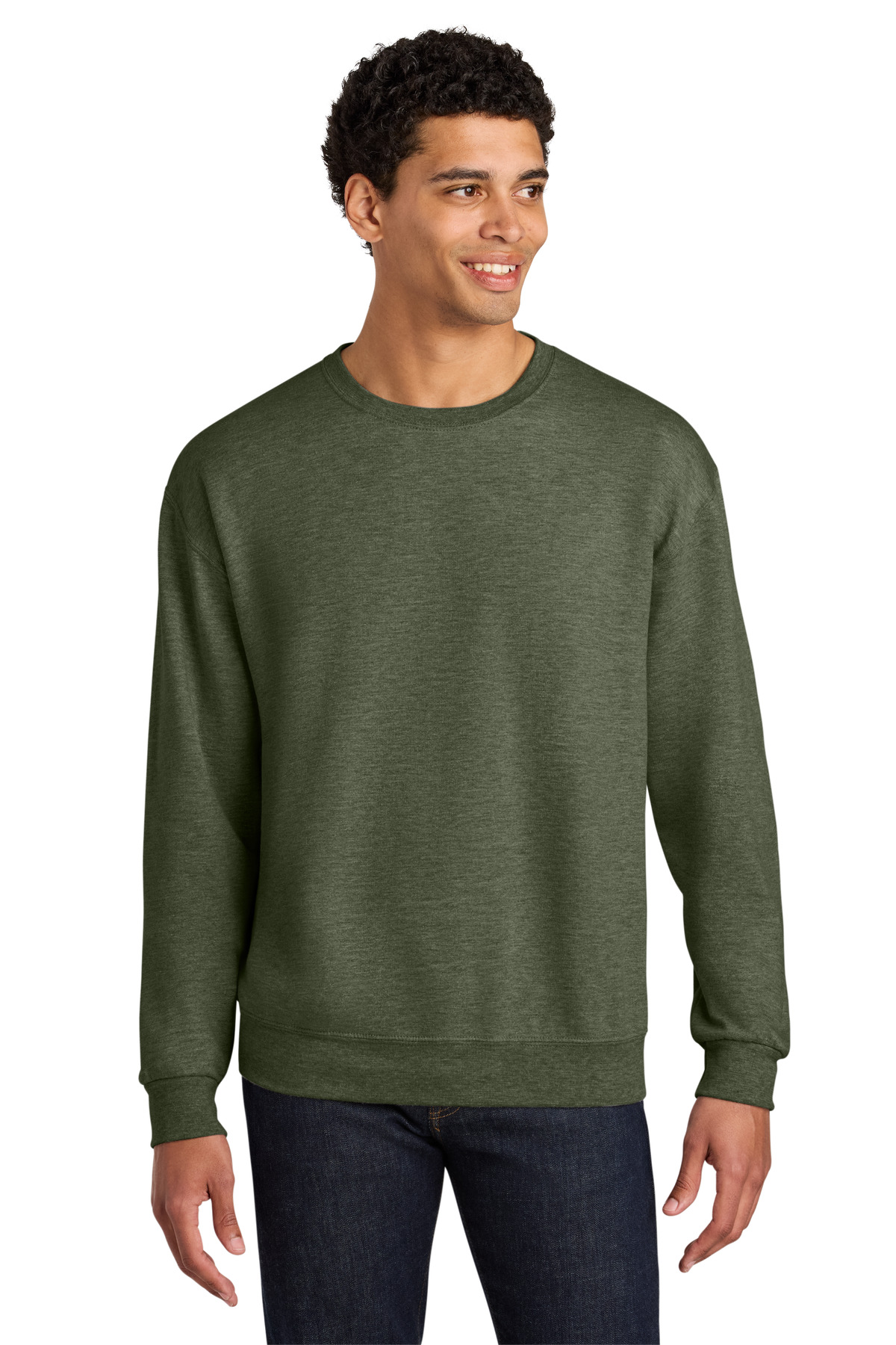 Jerzees Ultimate   Unisex CVC Ring Spun Crewneck Sweatshirt IC48M