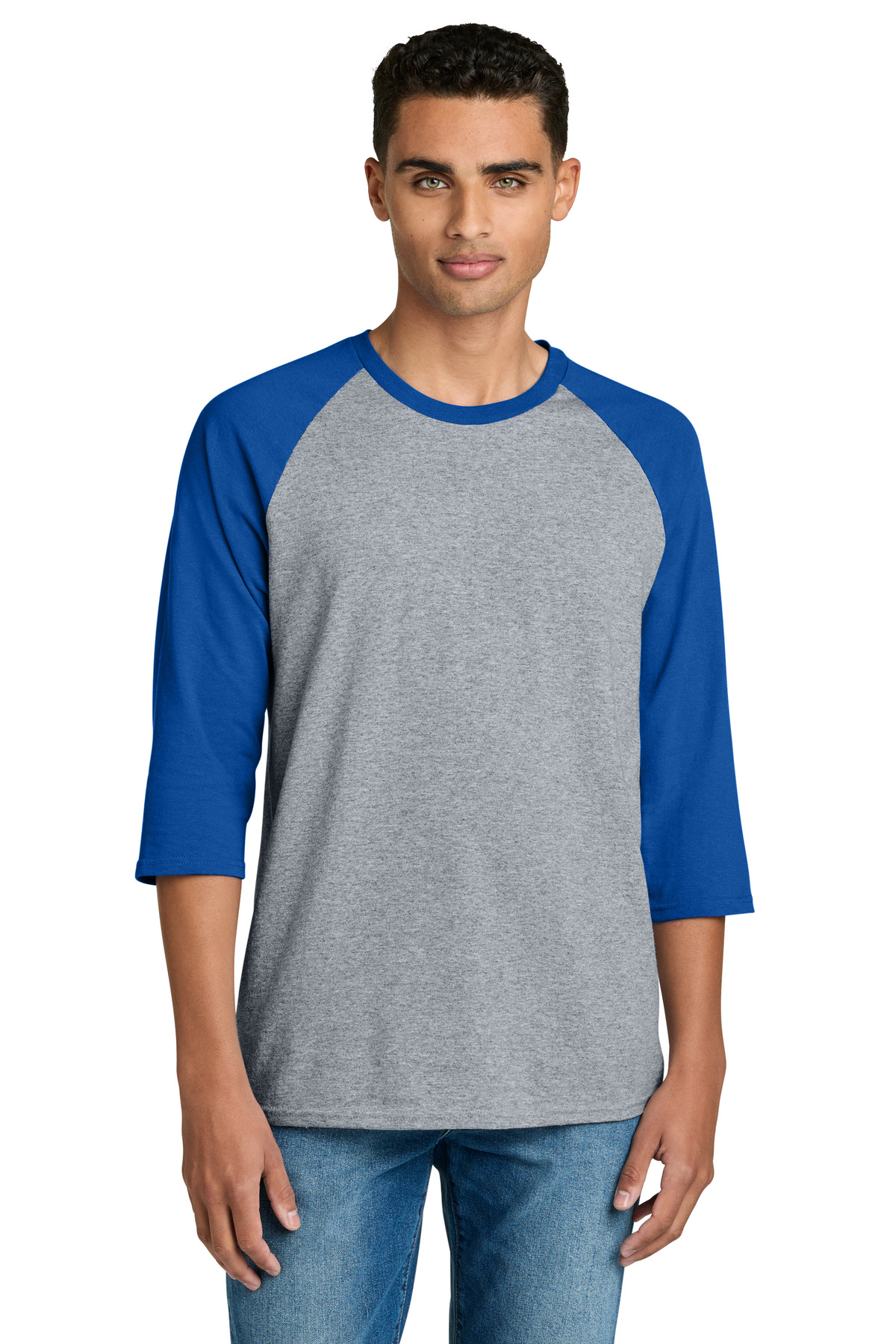 Gildan ® Heavy Cotton ™ 3/4-Sleeve Raglan T-Shirt. 5700 - Sport Grey Trim Royal