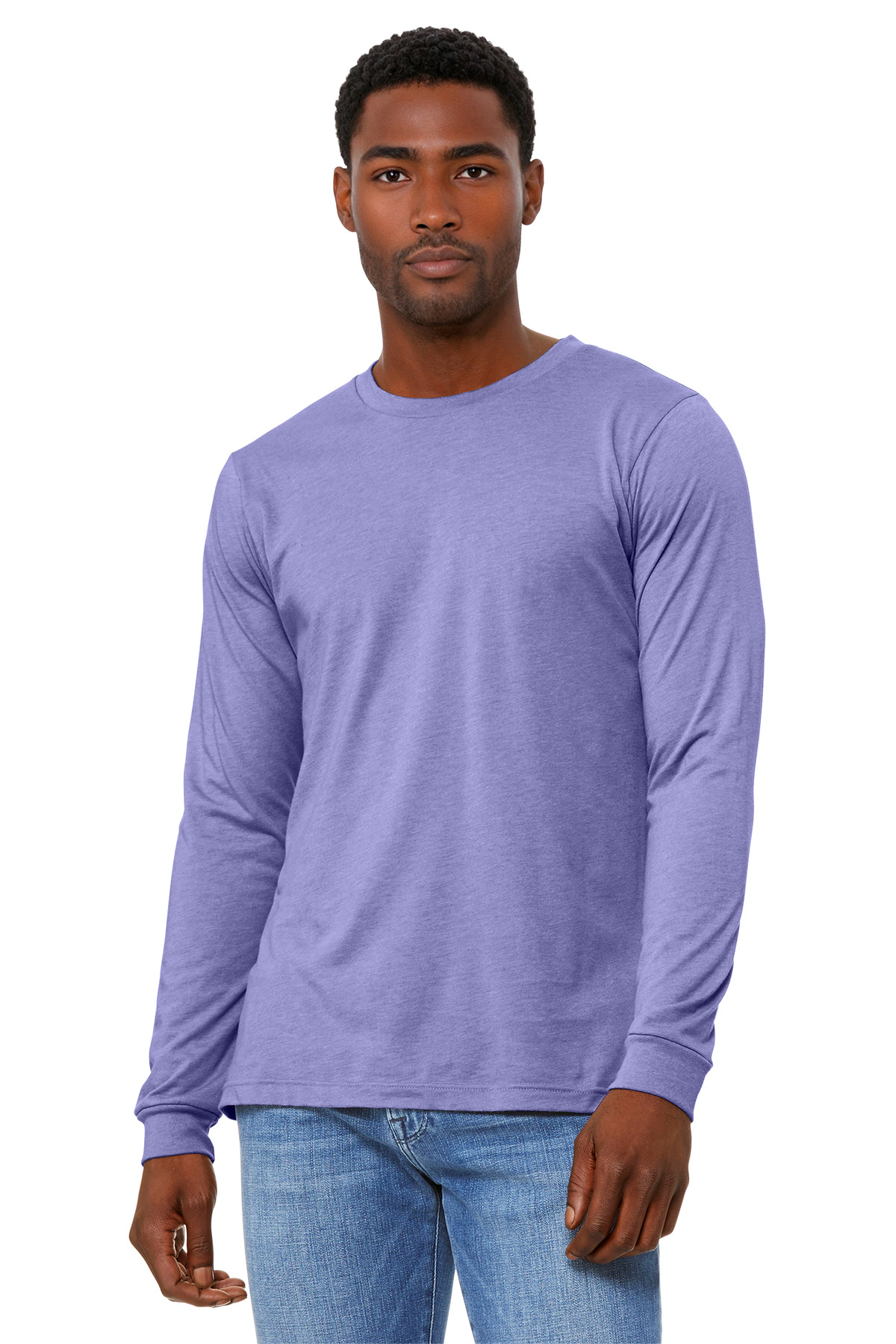 BELLA+CANVAS ® Unisex Heather CVC Long Sleeve Tee BC3501CVC - Heather Dark Lavender