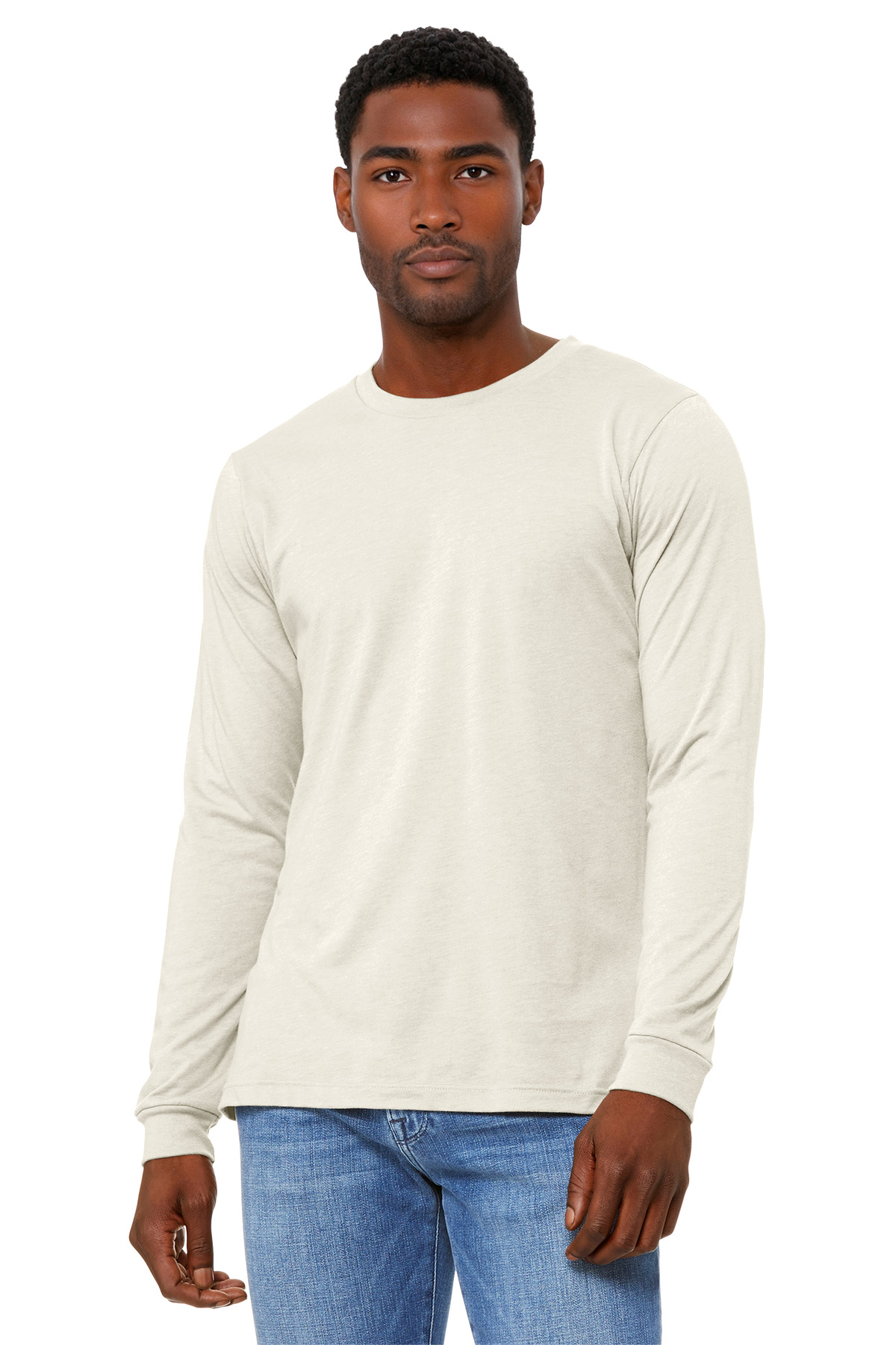 BELLA+CANVAS ® Unisex Heather CVC Long Sleeve Tee BC3501CVC - Heather Natural
