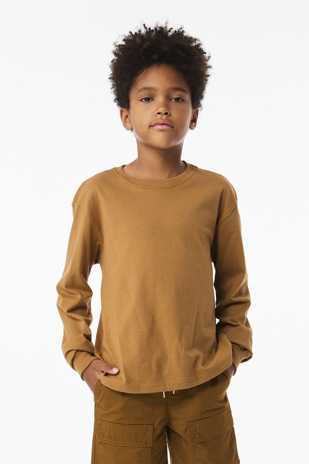 BELLA+CANVAS ® Youth 6-Ounce Heavyweight Long Sleeve Tee BC3511Y - Toast